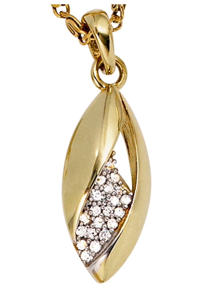 JOBO Kettenanhänger »Anhänger Goldanhänger 20 mm«  333 Gold bicolor mit 22 Zirkonia