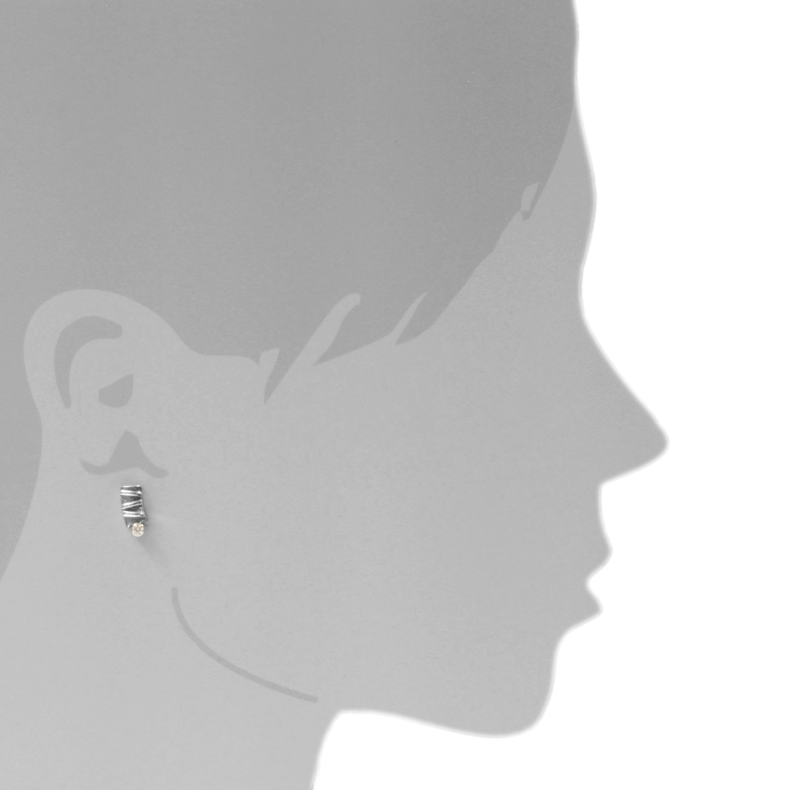 Paar Ohrstecker OSTSEE-SCHMUCK "- Emilia - Silber 925/000 & Gold 585/000 - Zirkonia" Gr. 13, silber (silber 925, silberfarben, weiß), Ohrringe, Damen, Silber 925 (Sterlingsilber) 4