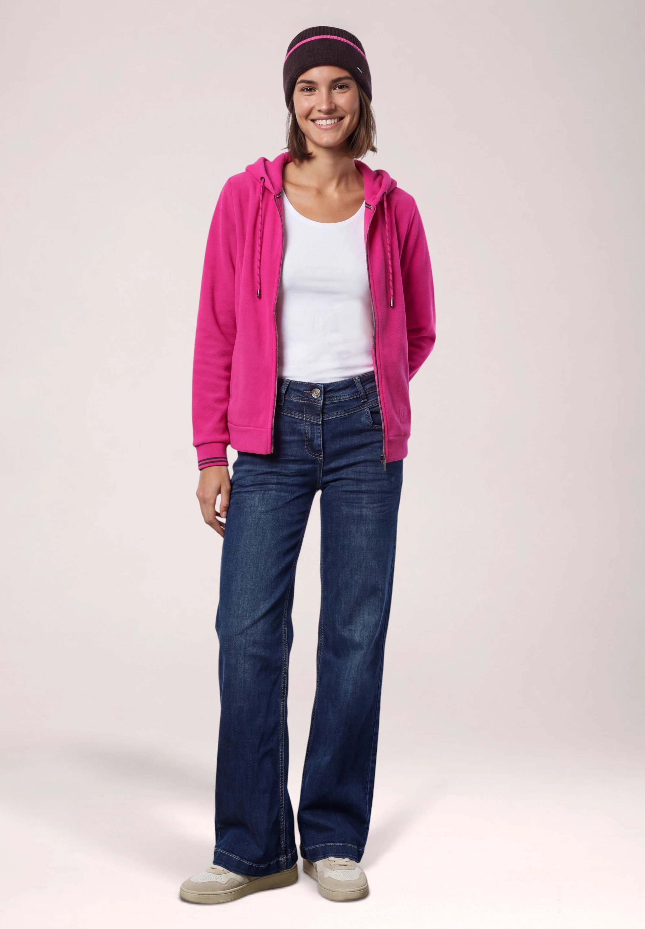 Cecil Fleecejacke mit Kapuze mit Fleece innen