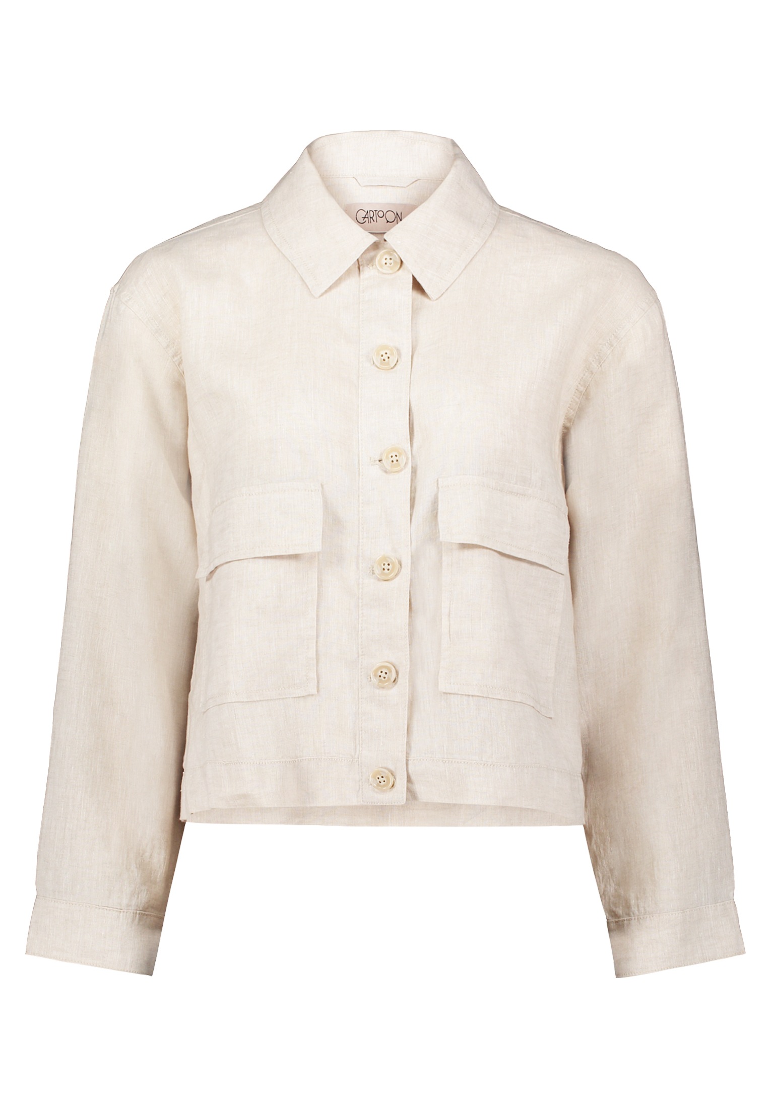 Cartoon Canvasjacke "Damen mit aufgesetzten Taschen" günstig online kaufen