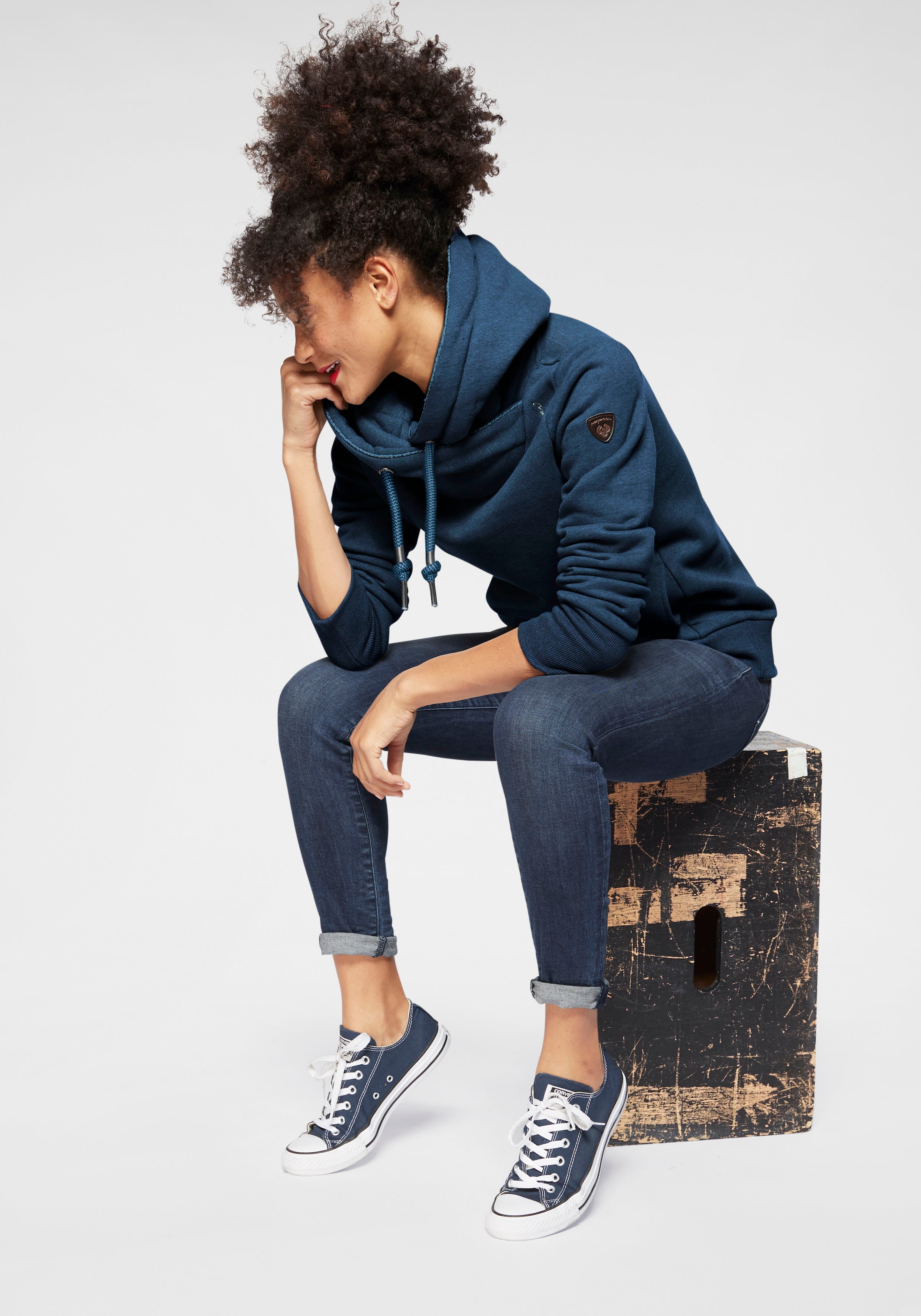 Ragwear Kapuzensweatshirt »GRIPYBUTTON«, Sweater mit rustikalen Kordel-Akzenten