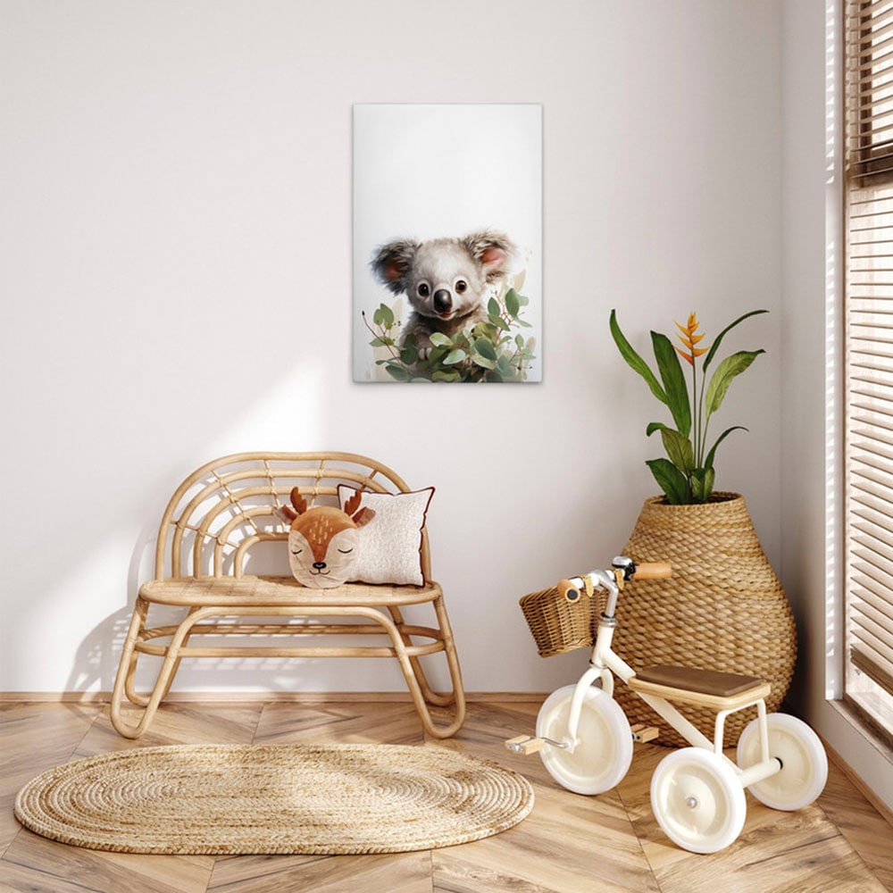 A.S. Création Leinwandbild "Baby Koala - Wandbild Weiß Grün Grau Keilrahmen günstig online kaufen