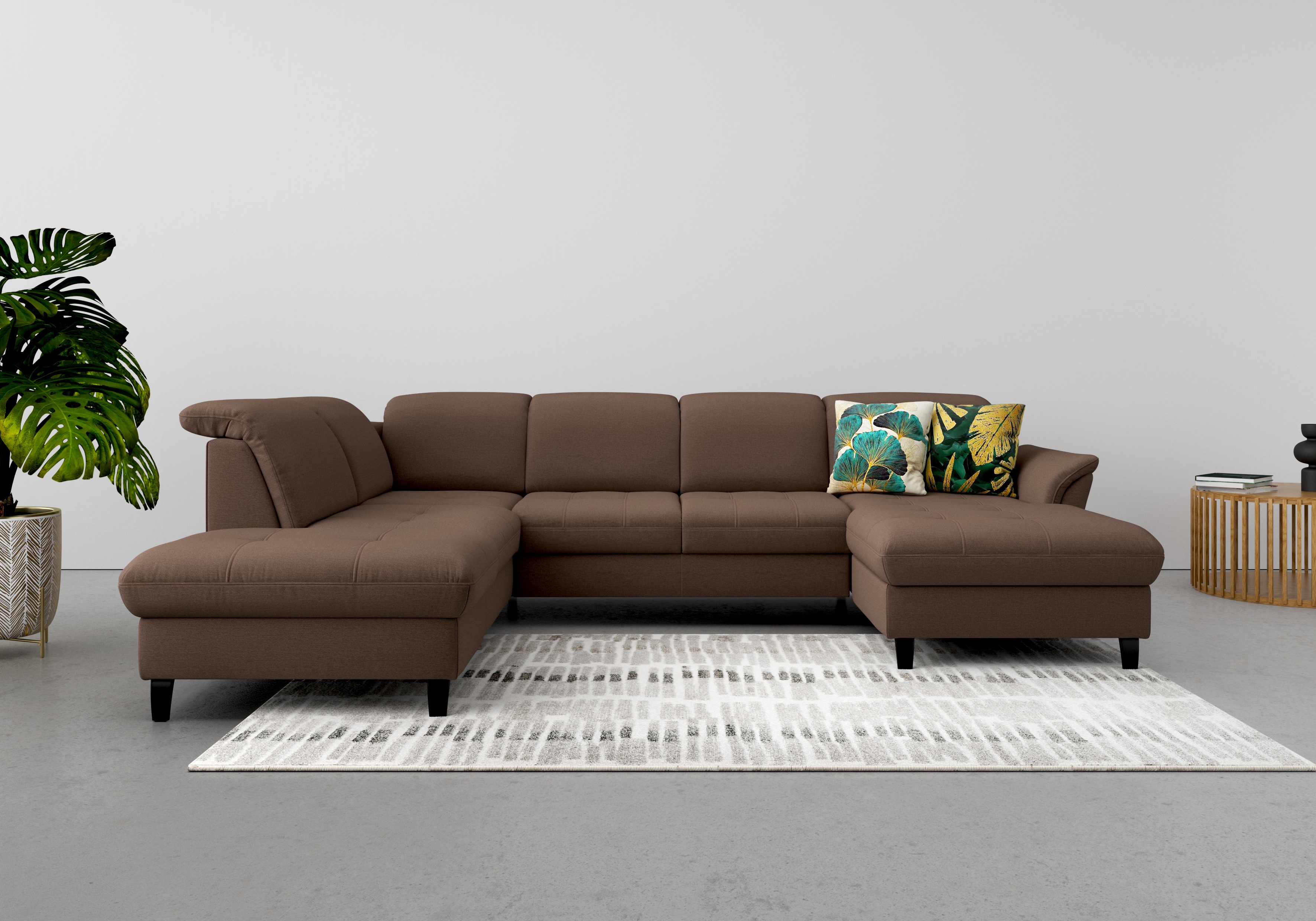 sit&more Wohnlandschaft "Maggiore U-Form" wahlweise mit Kopfteilverstellung, Schlaffunktion und Stauraum
