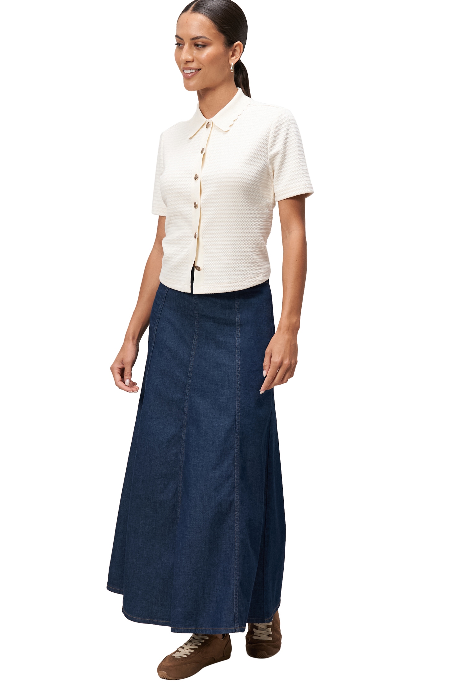 Zero Kurzarmshirt »zero Strick-Poloshirt mit Knopfleiste«, (1 tlg.), Knopfleiste