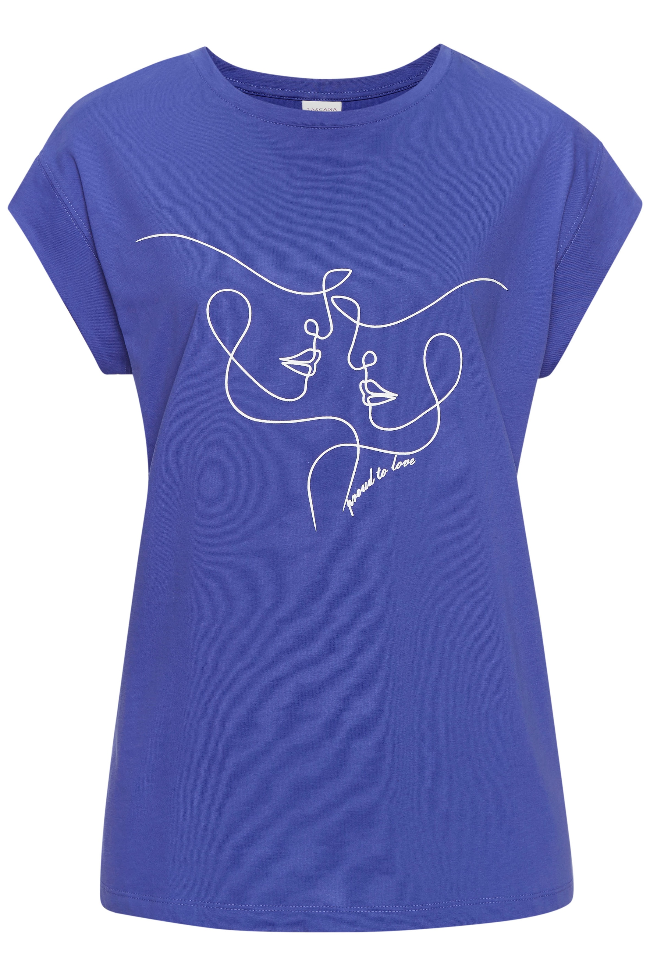 LASCANA Kurzarmshirt su Frontdruck Marškinėlia...