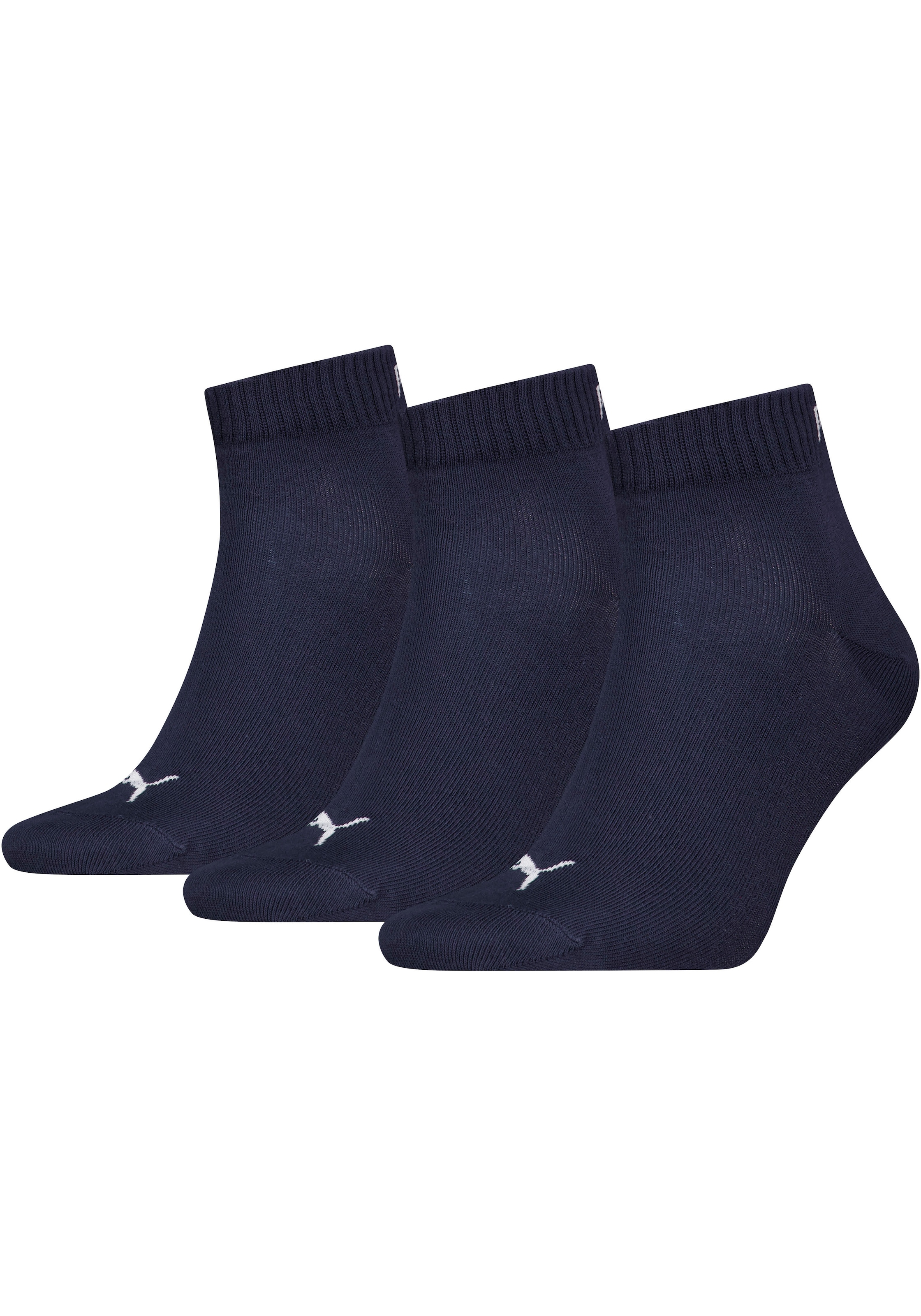 PUMA Kurzsocken "PUMA UNISEX QUARTER PLAIN 3P" 3 Paar, Atmungsaktiv, Rippen günstig online kaufen