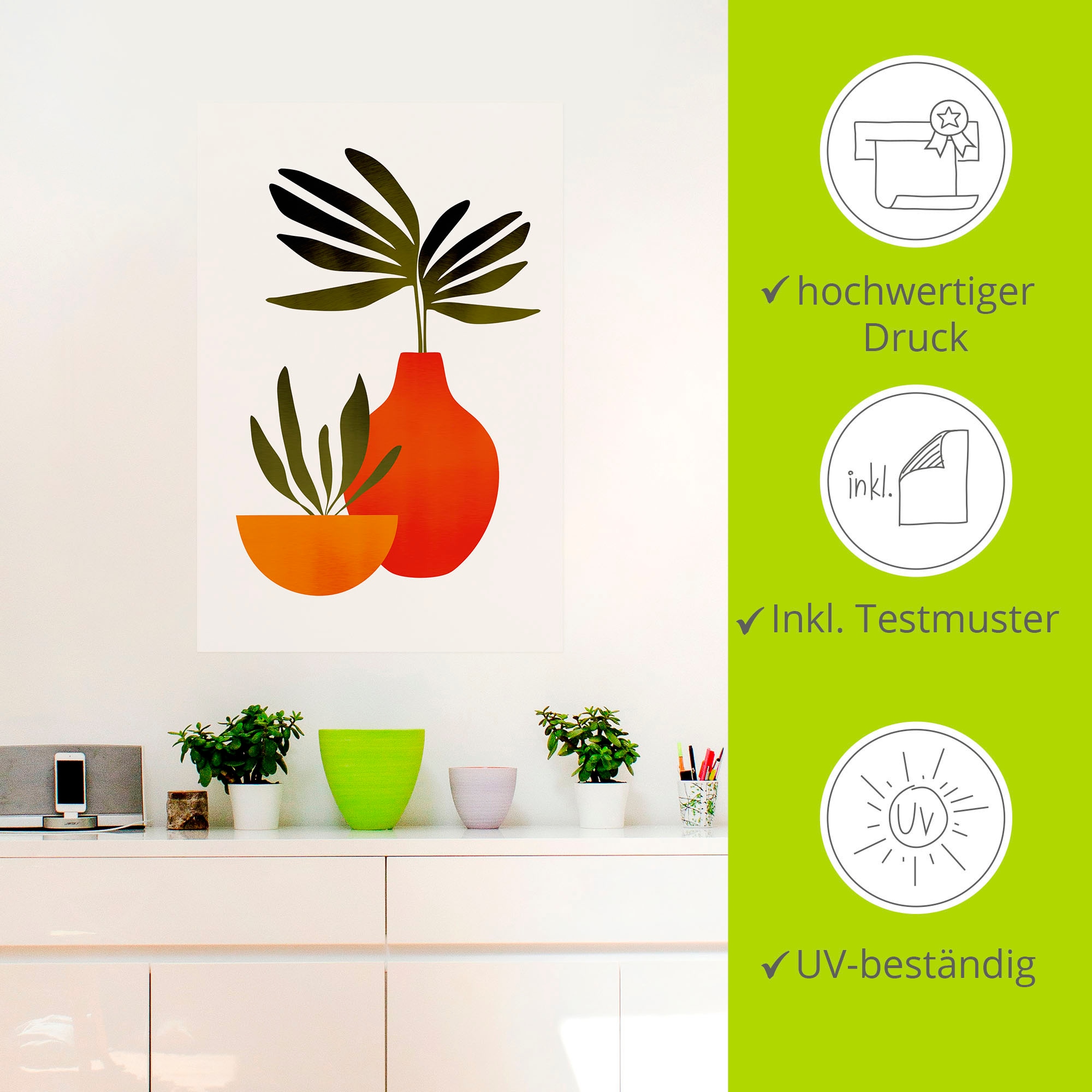 Artland Wandbild »Skandinavisches Stillleben«, Vasen & Töpfe, (1 St.), als Alubild, Outdoorbild, Leinwandbild, Poster in verschied. Größen