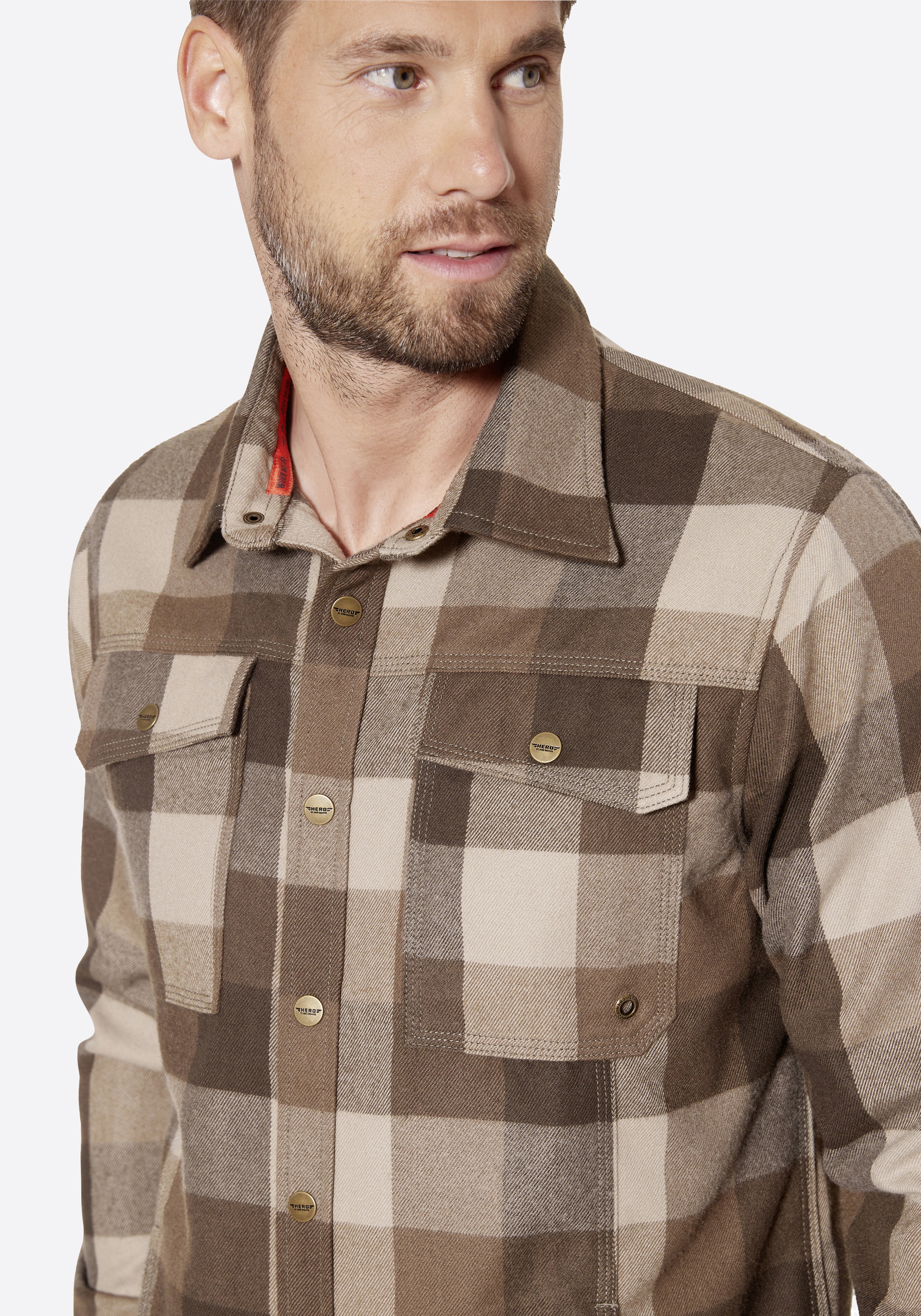 Thumbnail - HERO by John Medoox Karohemd "Overshirt Workwear Arbeitshemd", Arbeitshemd Funktionsqualität für Herren