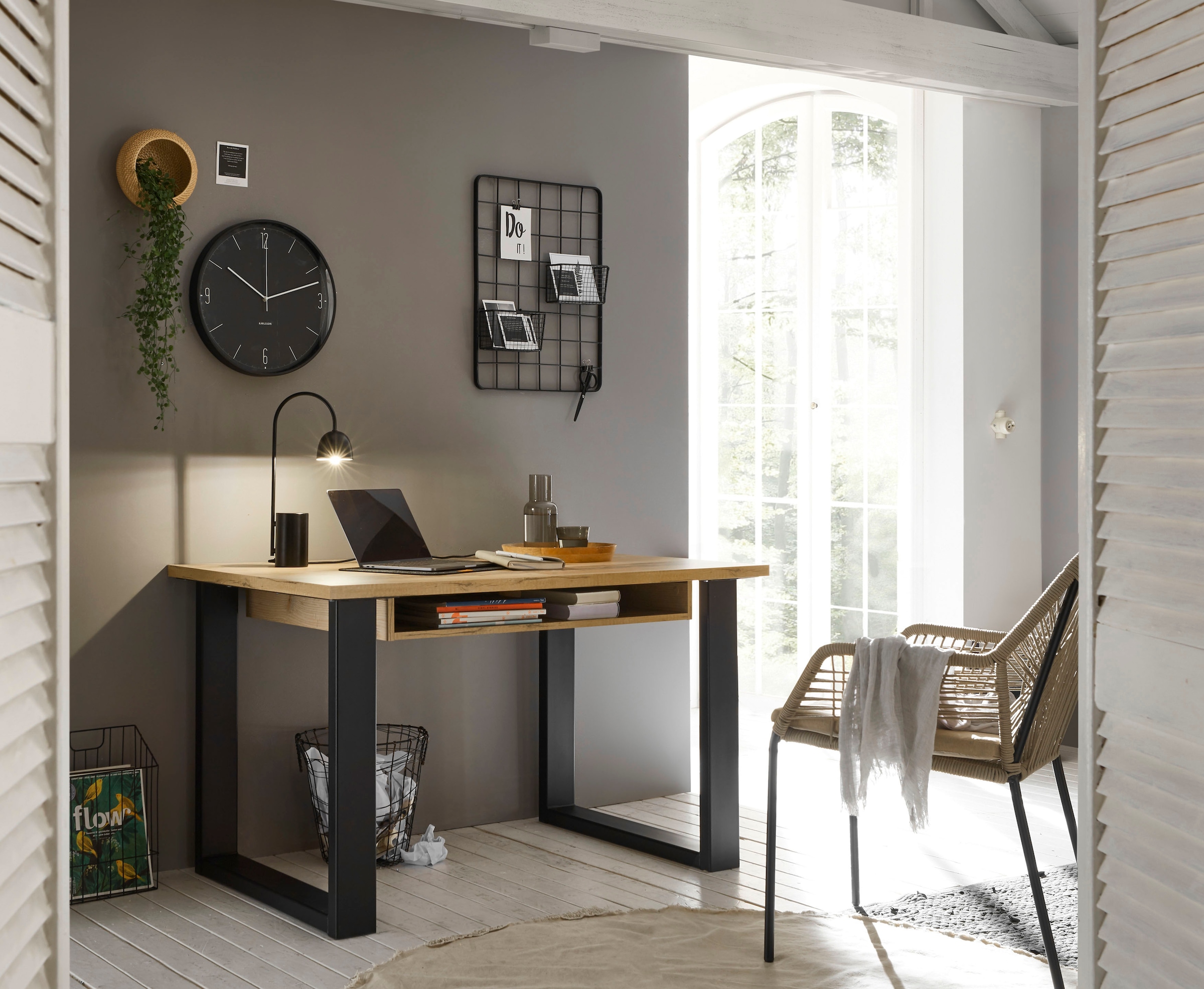Home affaire Schreibtisch »SHERWOOD«, Computertisch im Industrie-Design, Breite 125 cm