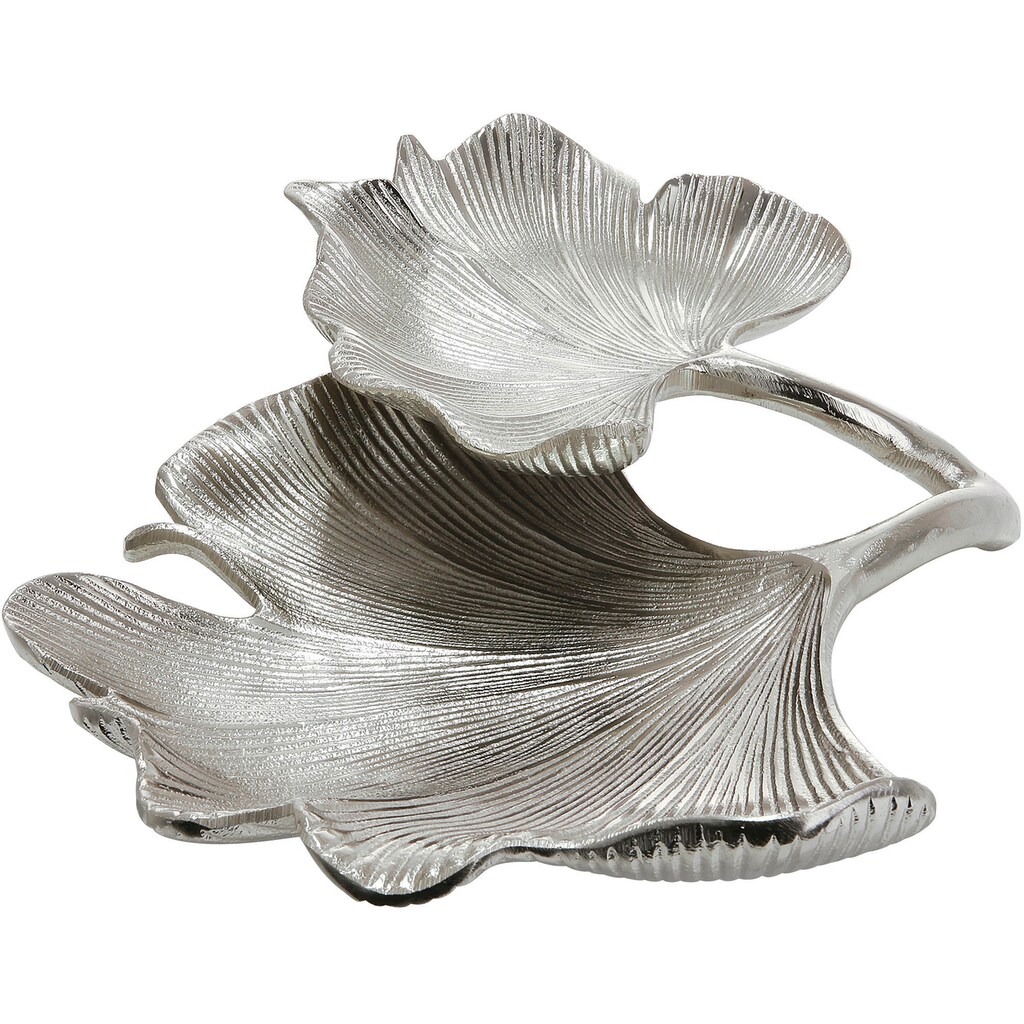 GILDE Dekoschale »Schale Ginkgo Blatt, silber«, (1 St.)