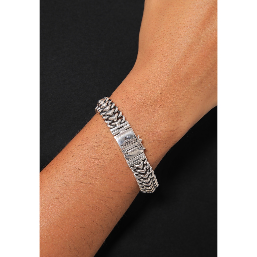 Kuzzoi Armband »Herren Panzerarmband Gliederkette 925er Silber«