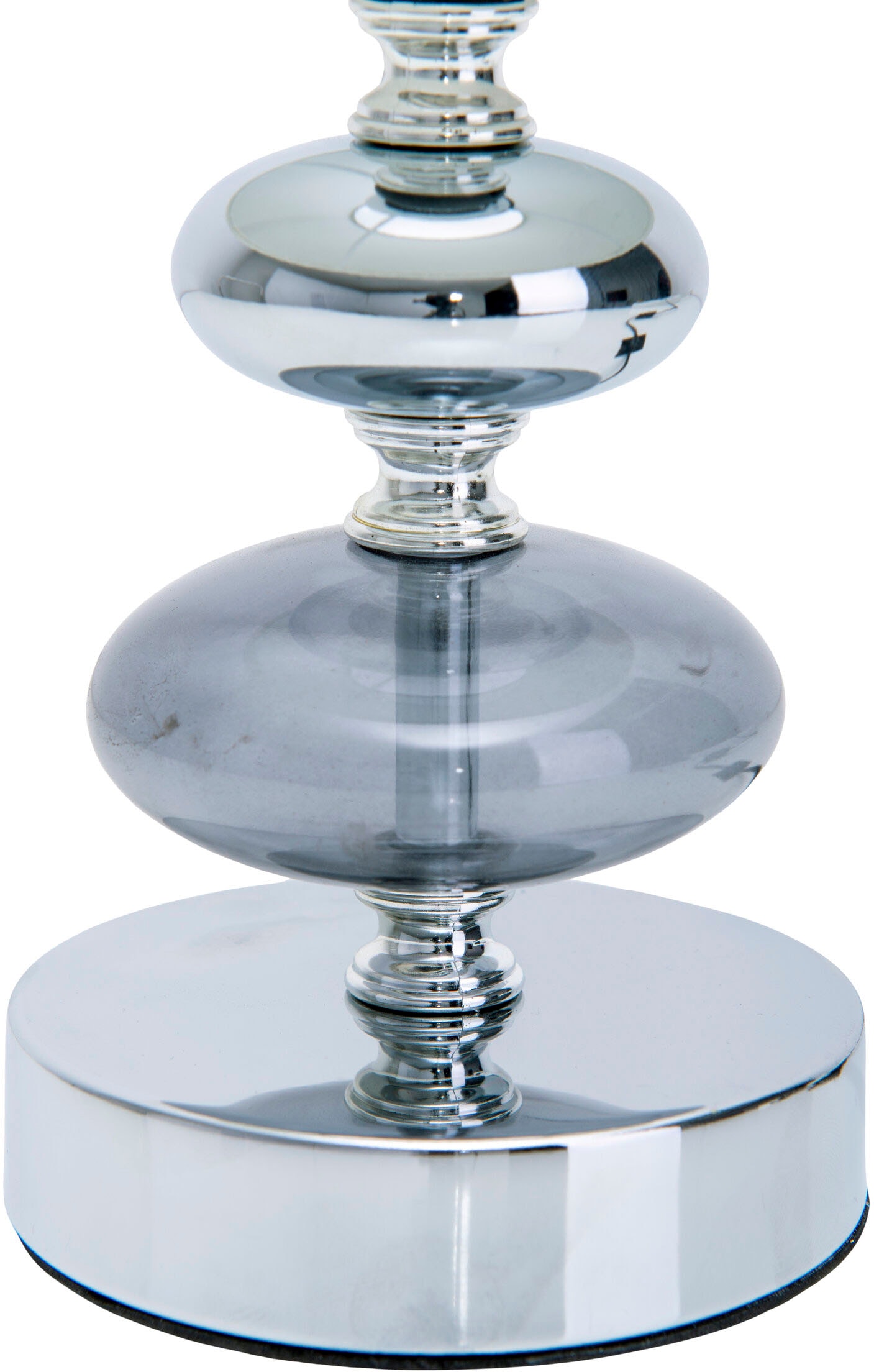 näve Tischleuchte »Mali«, 1 flammig, Leuchtmittel E14 | ohne Leuchtmittel, E14 max. 40W, Material: Metall/Glas/Textil, Farbe: weiß/chrom, IP20