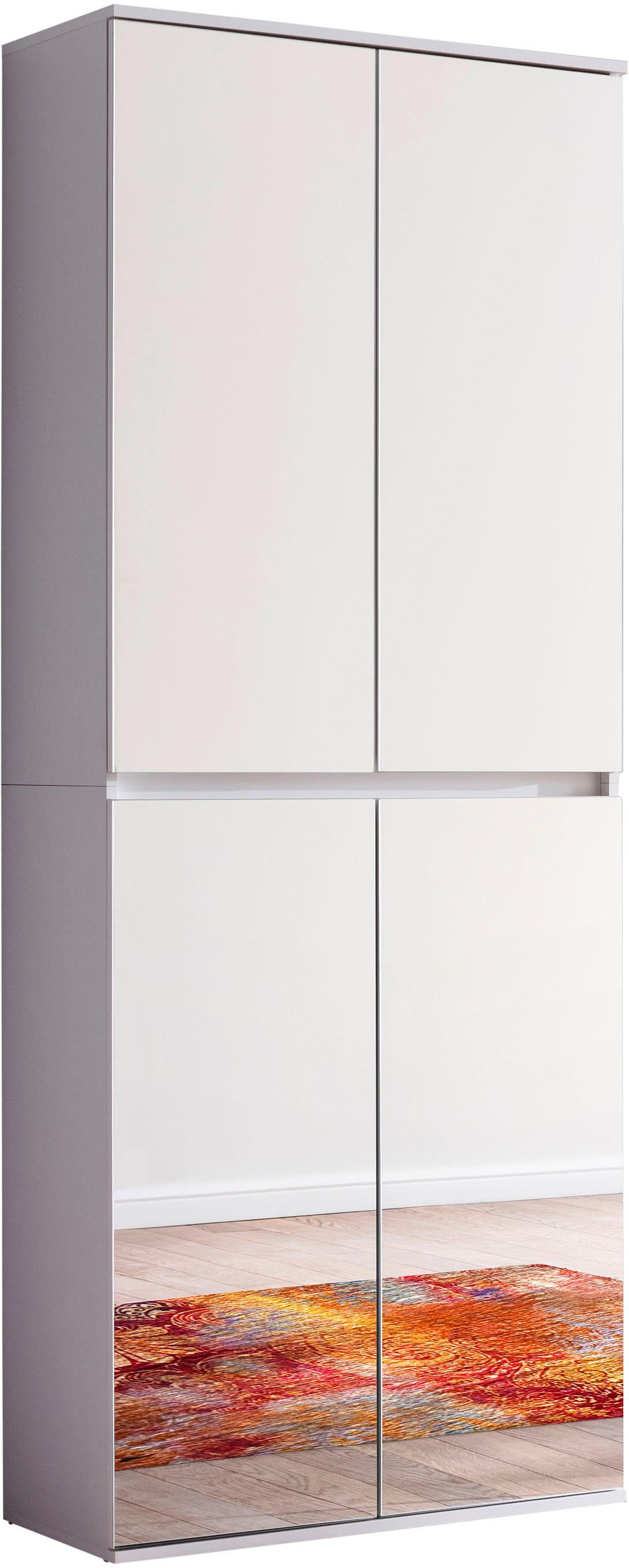 INOSIGN Garderobenschrank "Malcesine", mit Spiegelfront, 1 Kleiderstange und 7 Böden, Breite 74 cm