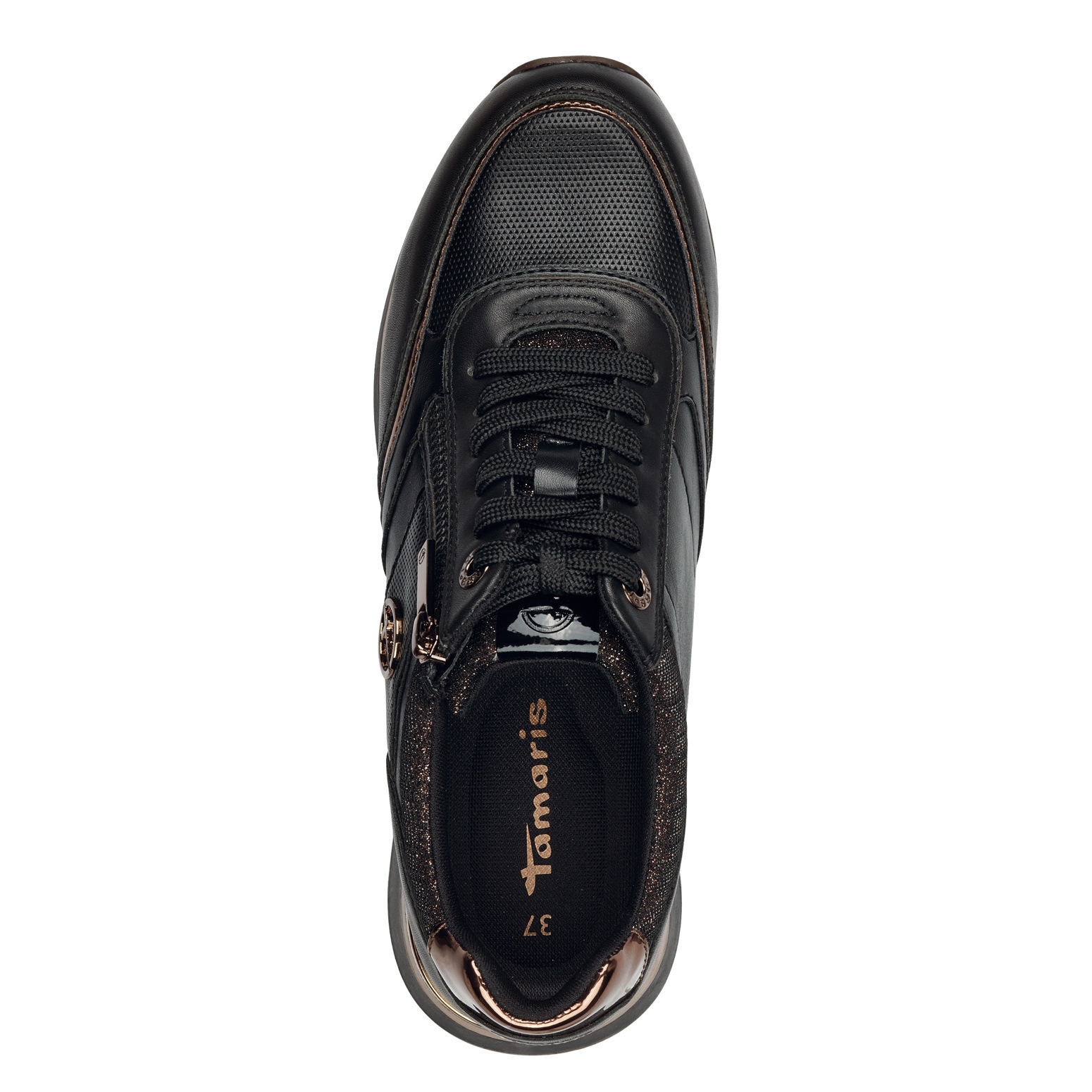 Tamaris Plateausneaker, Schnürschuh, Halbschuh, Freizeitschuh mit Außenreißverschluss