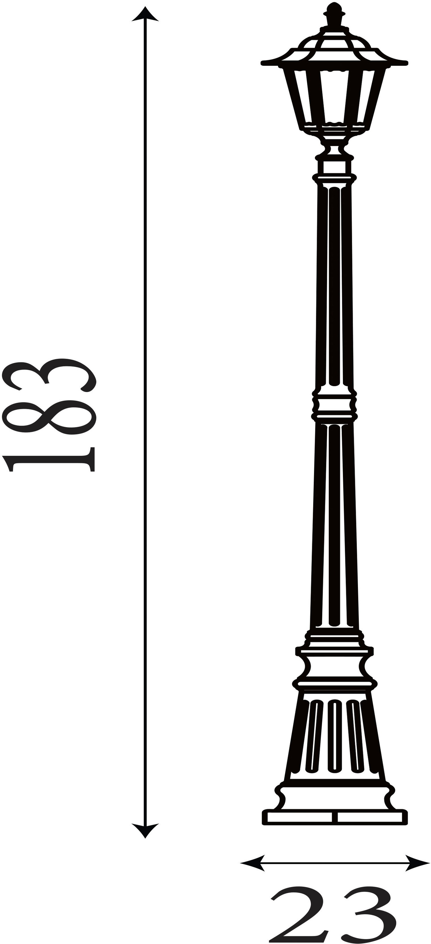 Searchlight Außen-Stehlampe »Alex 183 cm Außenpfosten - Seide Schwarzmetall & Glas, IP44« E27 1 Stk.
