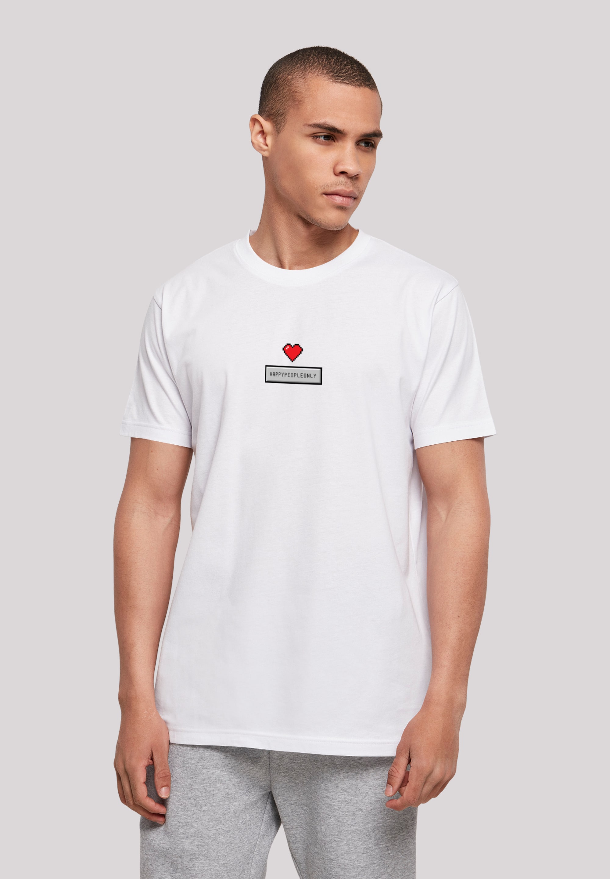 F4NT4STIC T-Shirt »Happy New Year Pixel Herz«, Print