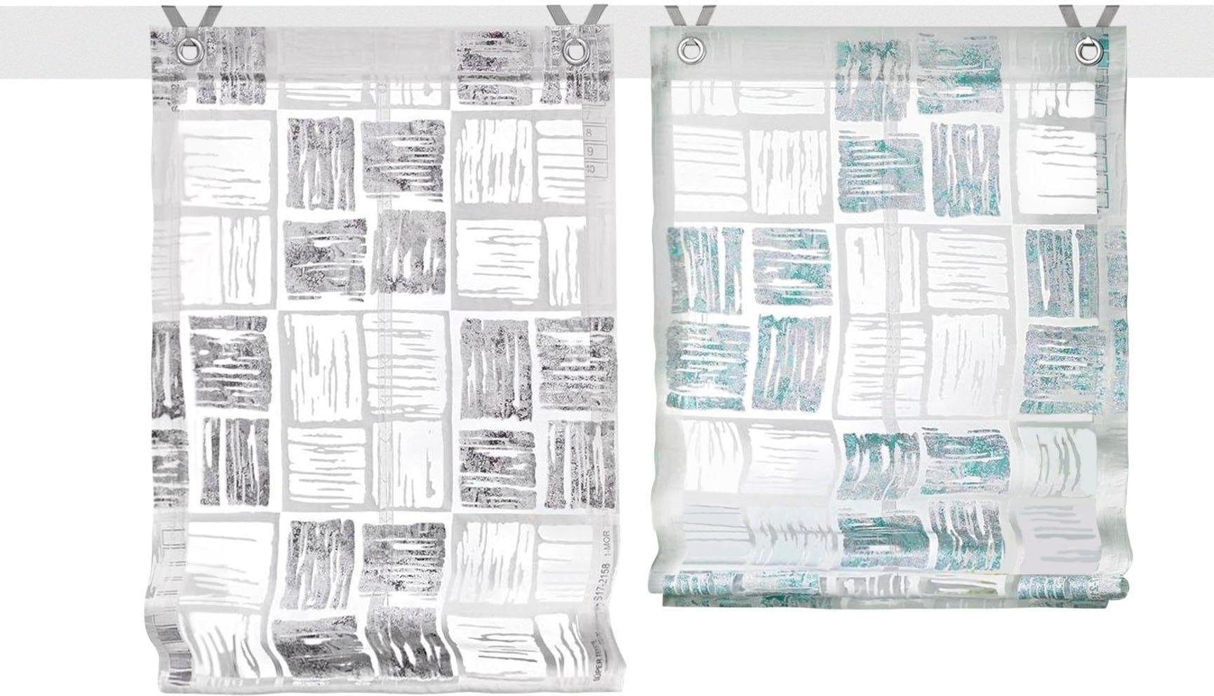 Kutti Raffrollo »Tiziano«, mit Hakenaufhängung, freihängend, transparent, Polyester, Viskose, Hakenaufhängung