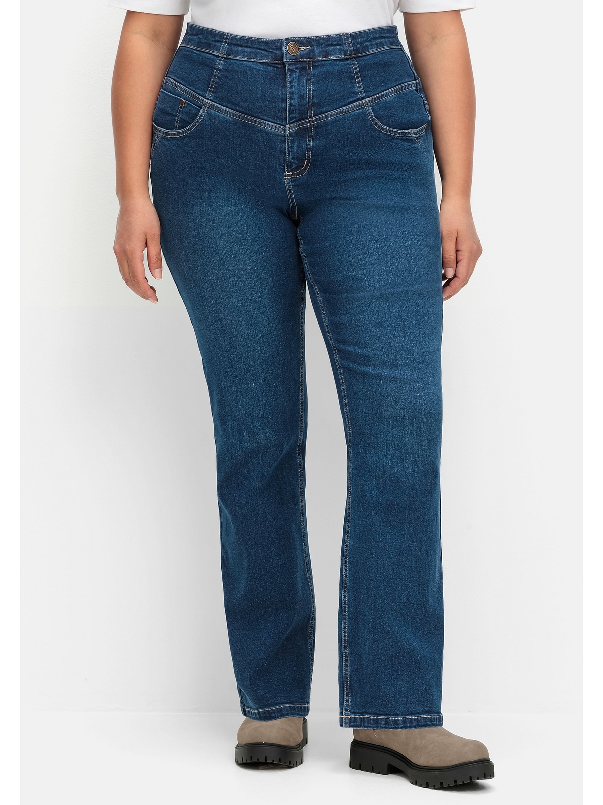 Sheego Stretch-Jeans »Große Größen«, mit hohem Bund, im Curvy-Schnitt ANNE