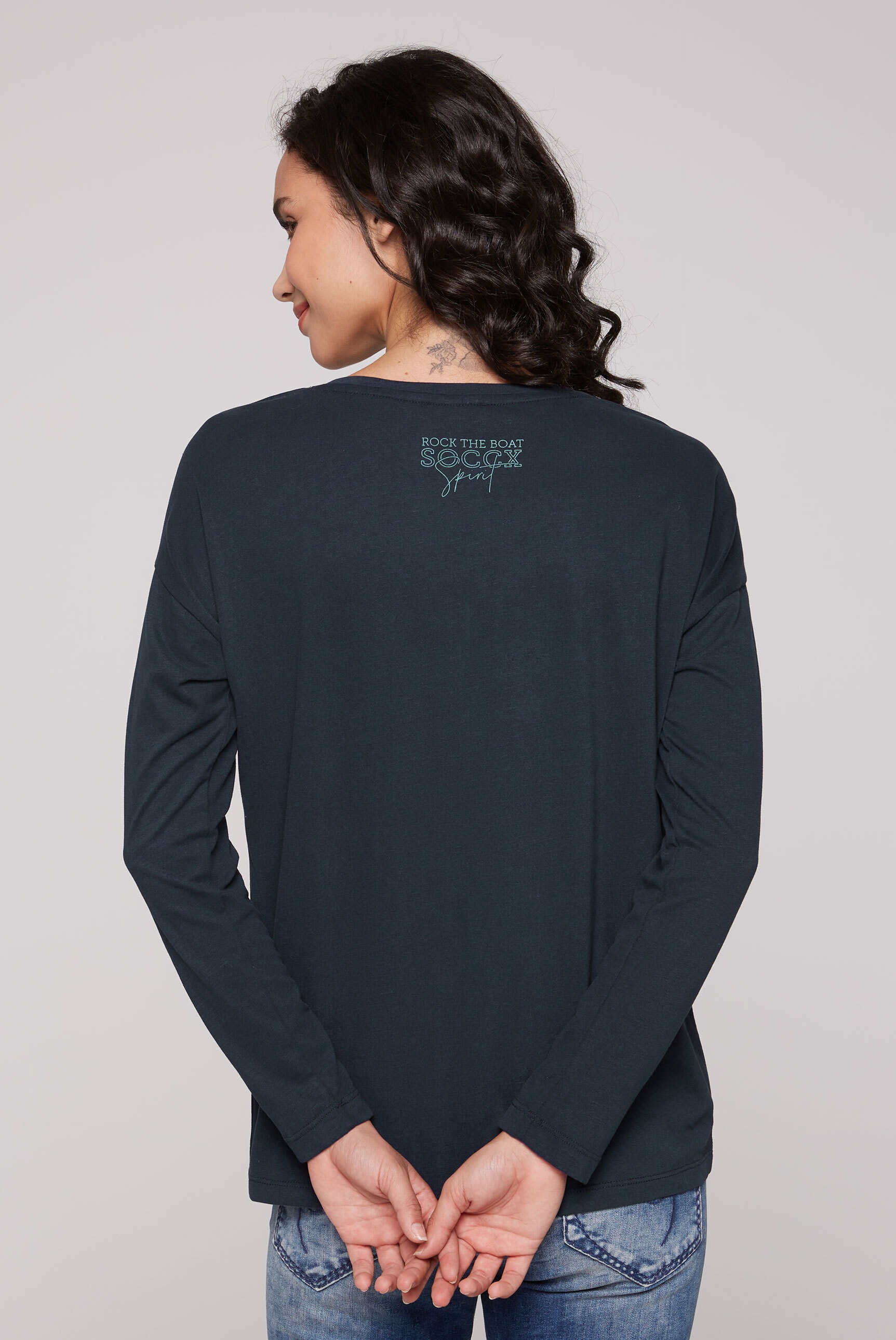 SOCCX Langarmshirt, mit Baumwolle