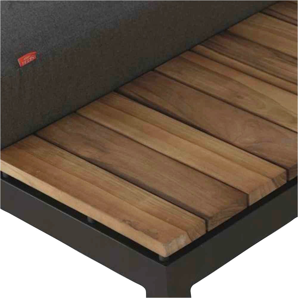 Siena Garden Loungesofa »Alvida«, (Loungebank links, 2-Sitzer, BxTxH: 172x80x70 cm), Aluminium, Teakholz, inkl. Sitz- und Rückenkissen grau