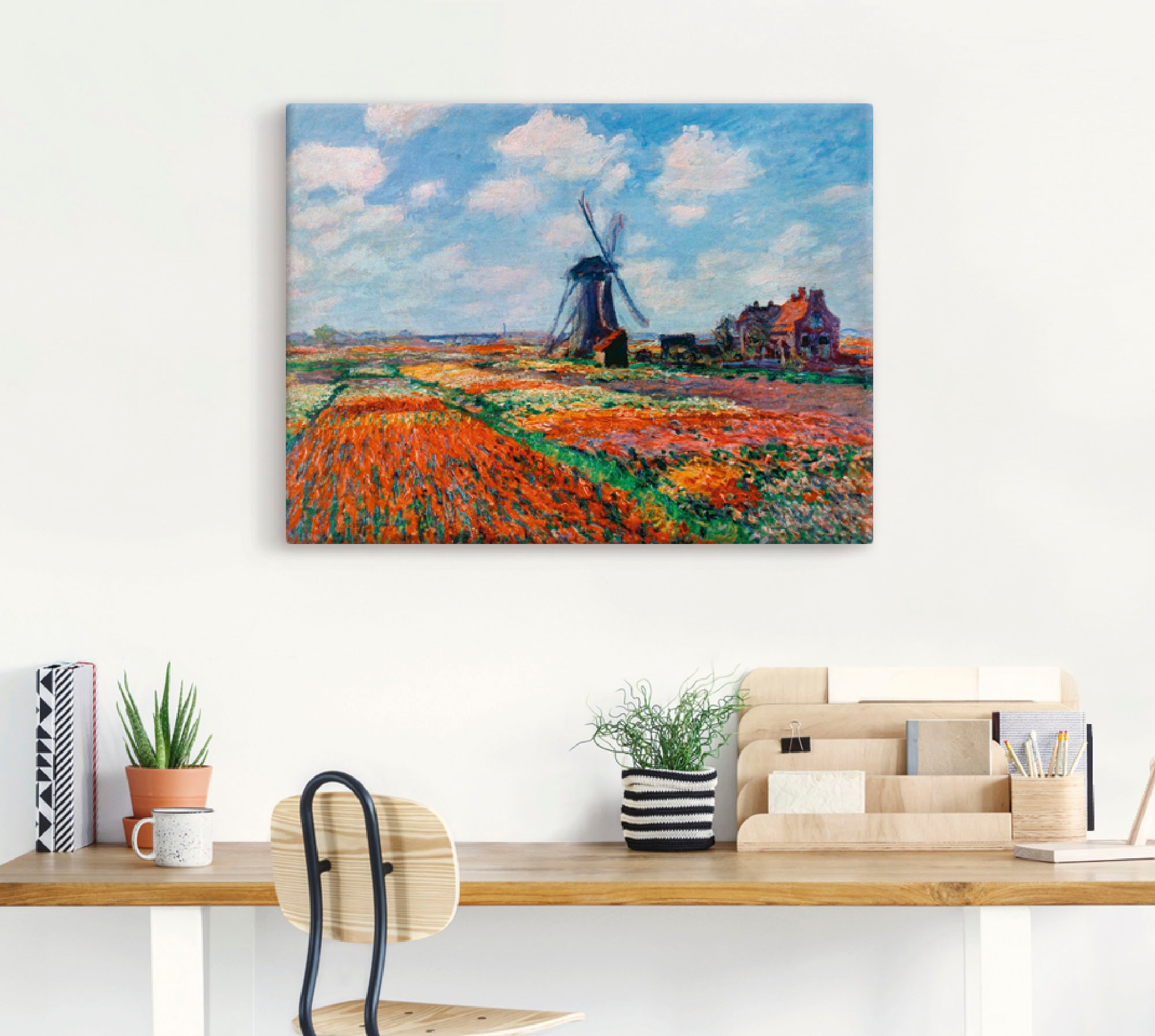 Artland "Tulpenfelder in Holland, 1886" Blumenwiese 1 Stk. tlg. auf Holzrah günstig online kaufen