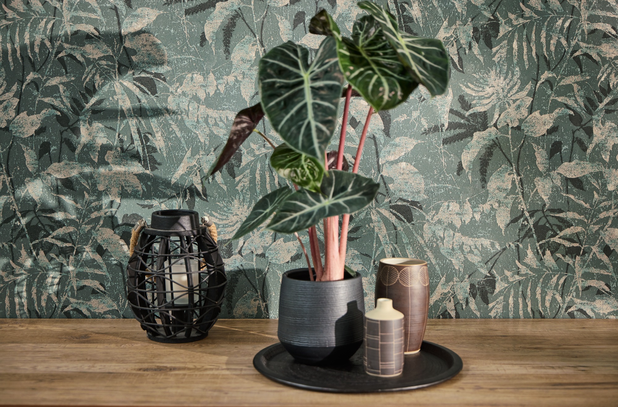 living walls Vliestapete »Botanik-Tapete Natur Blättermuster strukturiert« botanisch strukturiert