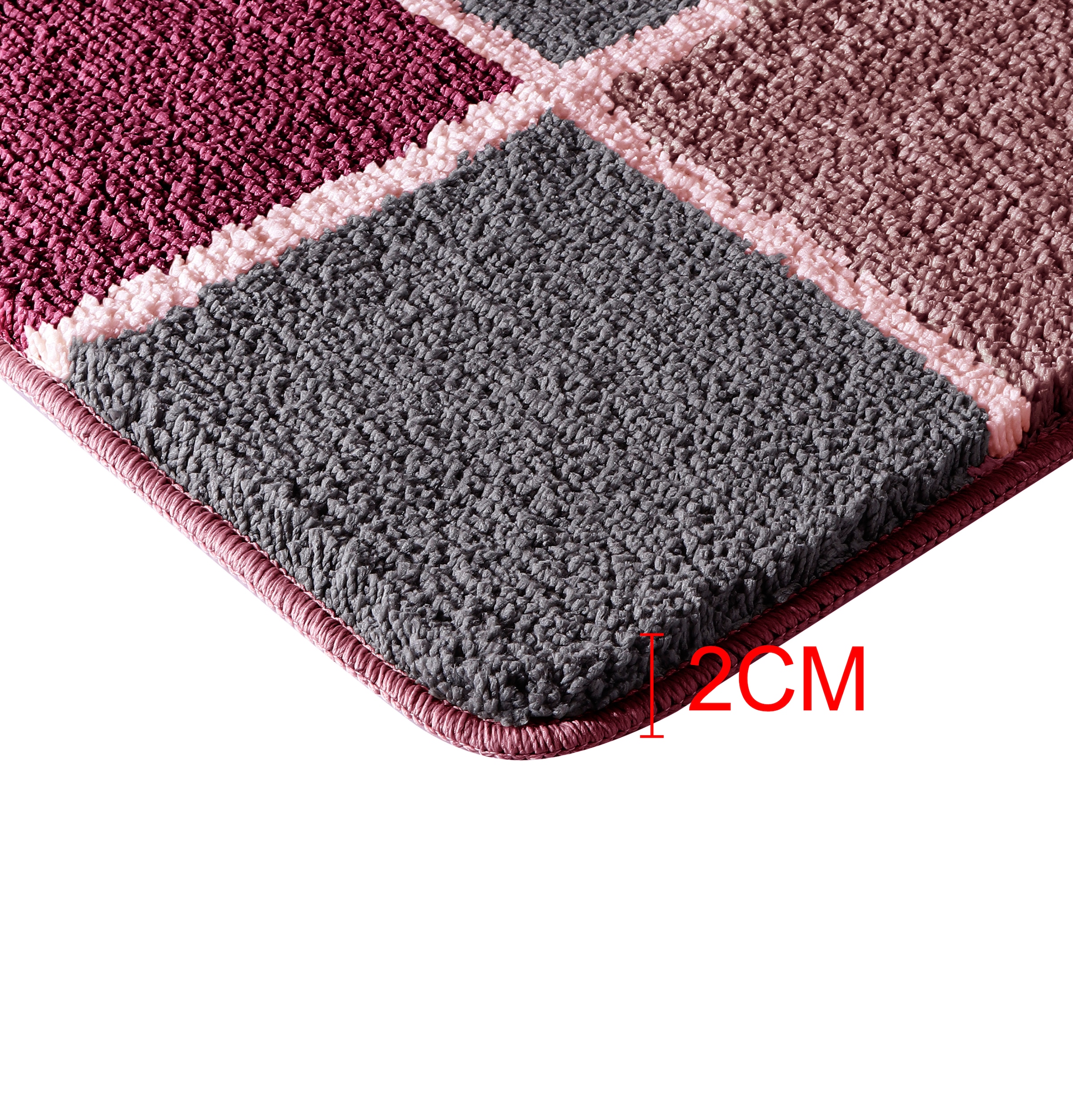 my home Badematte »Anna mit Kachelmuster, Badvorleger, Badezimmer Teppich, Duschvorleger«, rutschhemmend beschichtet, strapazierfähig, Badteppich, Hoch Tief Effekt, Modern, Weich