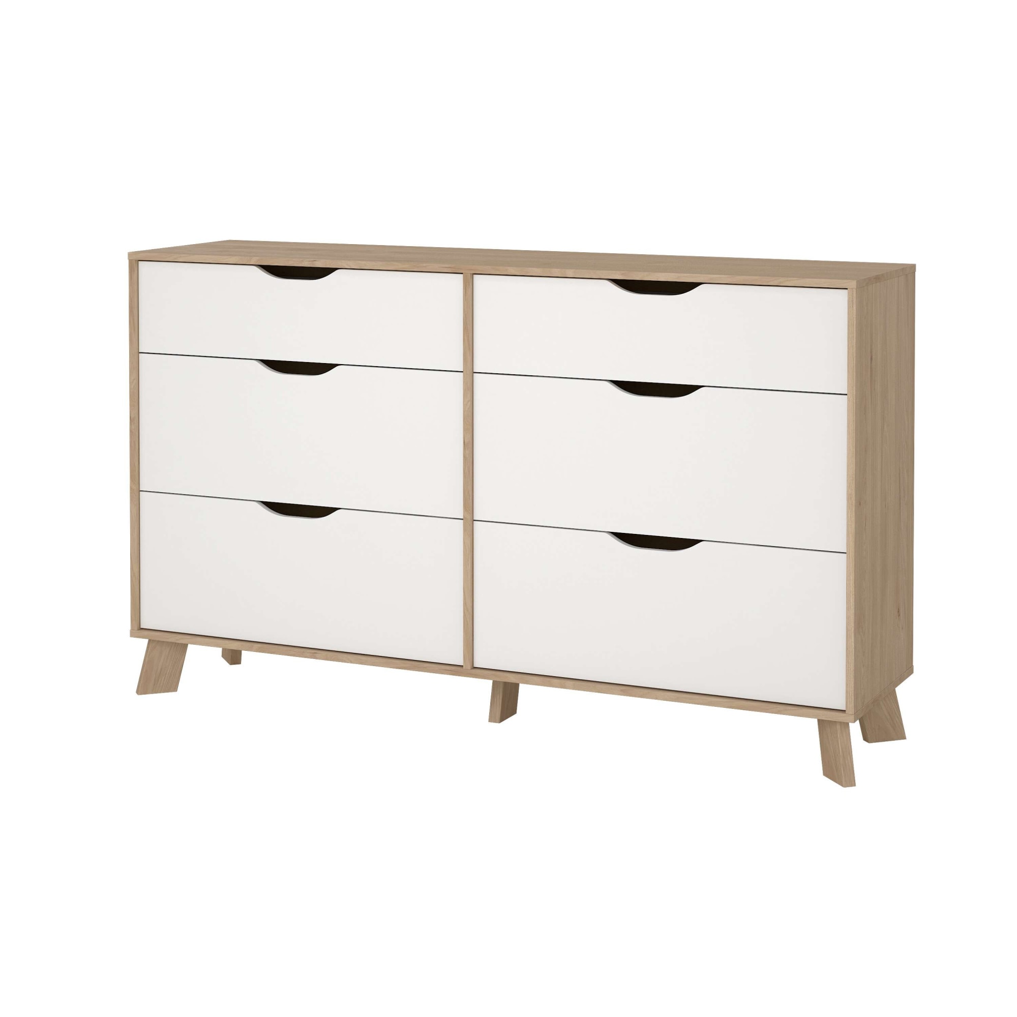 andas Kommode »Ikast, Schubladenschrank, Sideboard, Aufbewahrung, Stauraum«, 6 Schubladen, Eingriffsmulden, Breite 156 cm