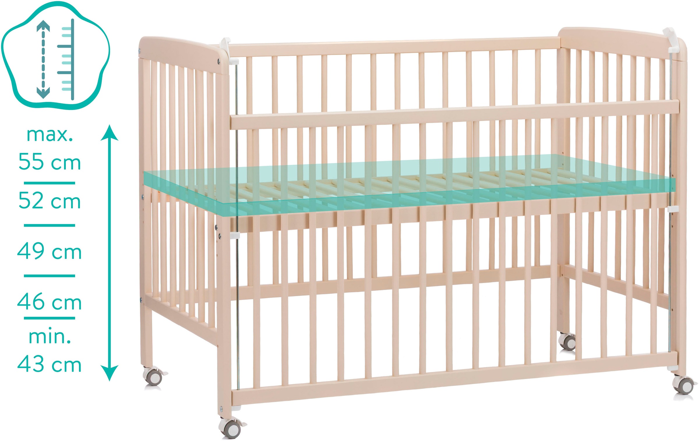 Fillikid Beistellbett »Nena«, inkl. Matratze; Made in Europe