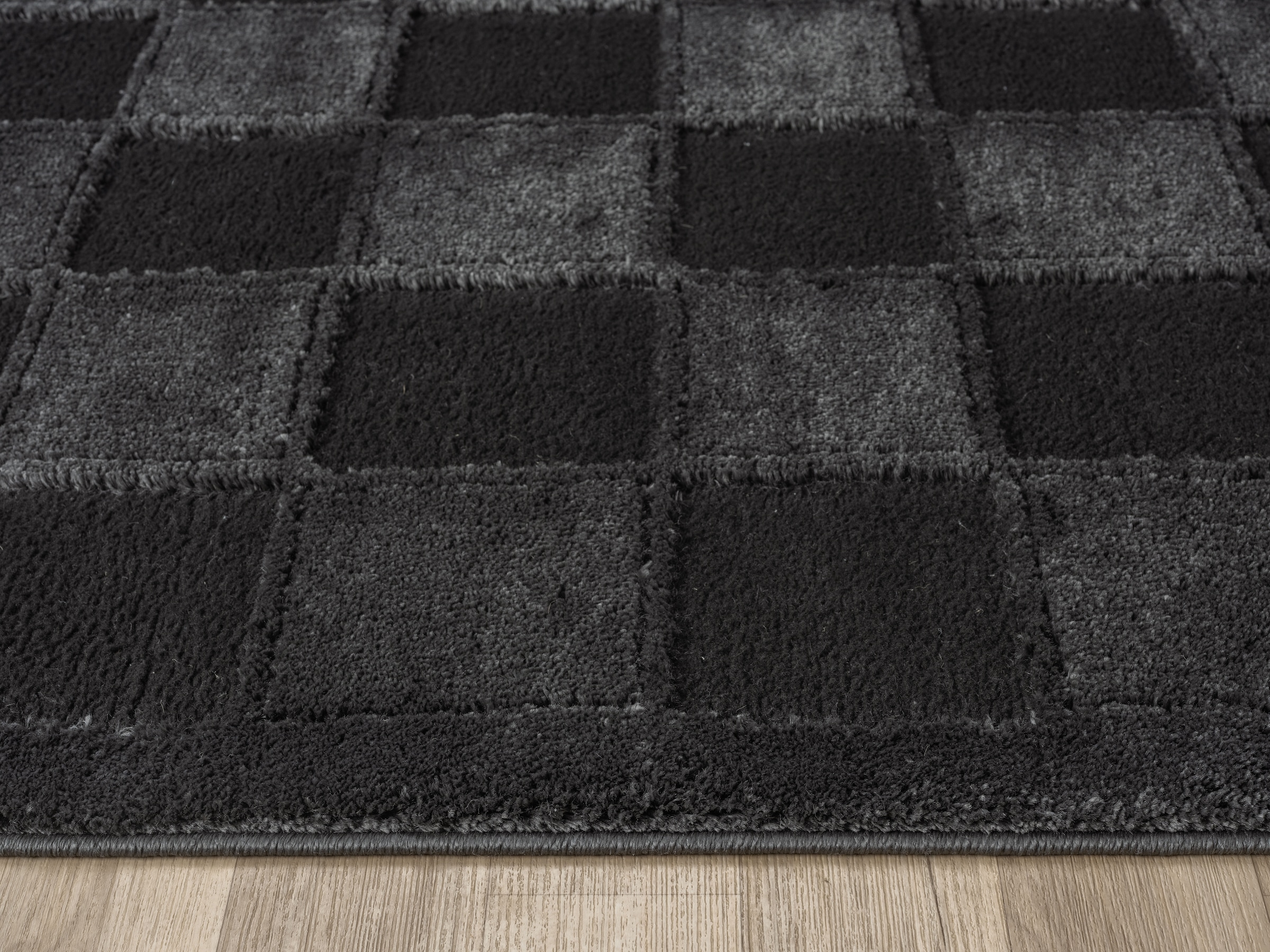 OTTO home Teppich »Belion, Hoch-Tief-Struktur«, rechteckig, 19 mm Höhe, leichter Glanz, Schachbrettmuster, Modern, Wohnzimmer, Schlafzimmer