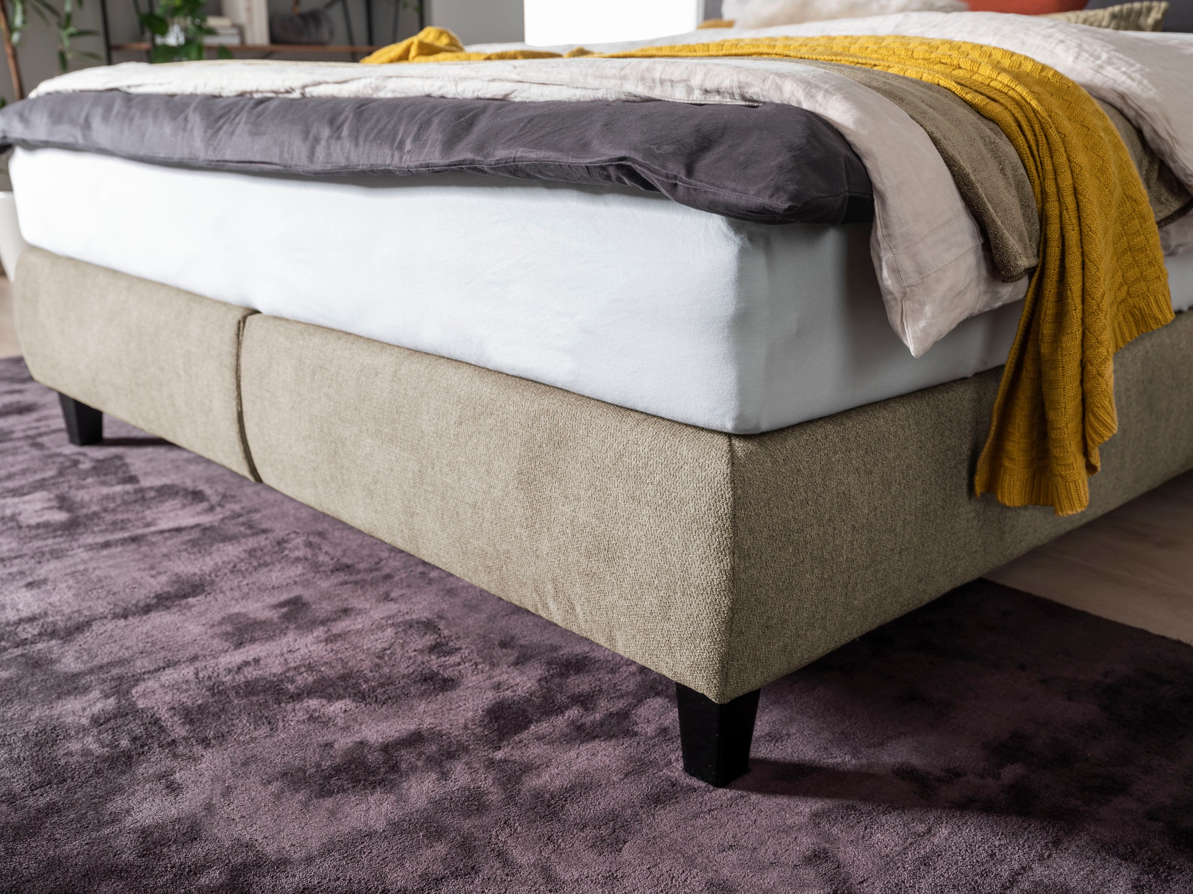 alina Boxspringbett »Edera«, Doppelbett wahlweise mit Topper, Liegefläche 180x200 cm, mit Steppung