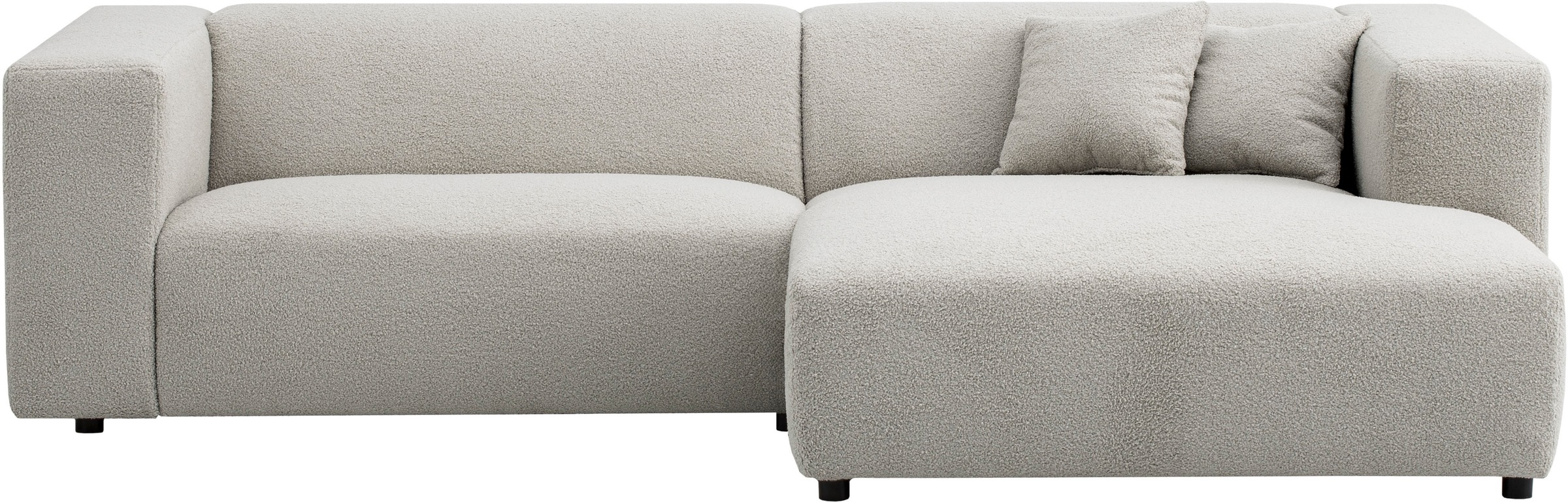 andas Ecksofa »BAKELS, L-Form in Cord oder Boucle-Stoff, moderne Couch«, wahlweise Recamiere rechts/links, bequemer Sitzkomfort