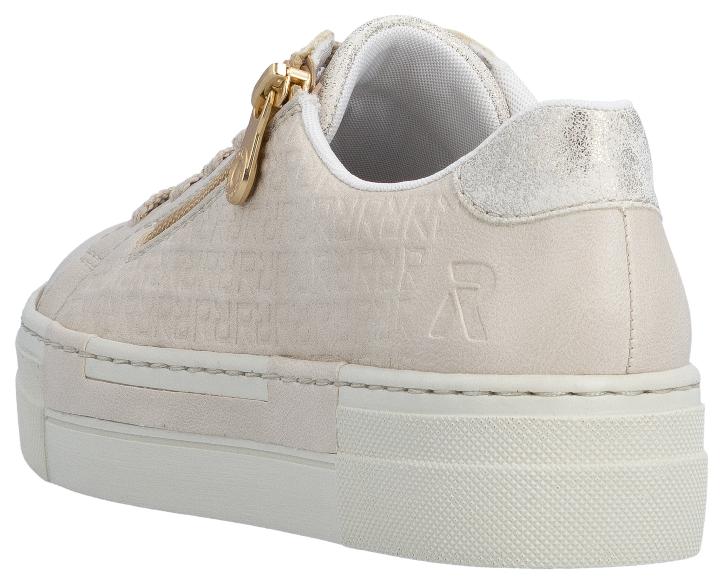 Thumbnail - Rieker Plateausneaker mit goldfarbenem Reißverschluss, Freizeitschuh, Halbschuh, Schnürschuh
