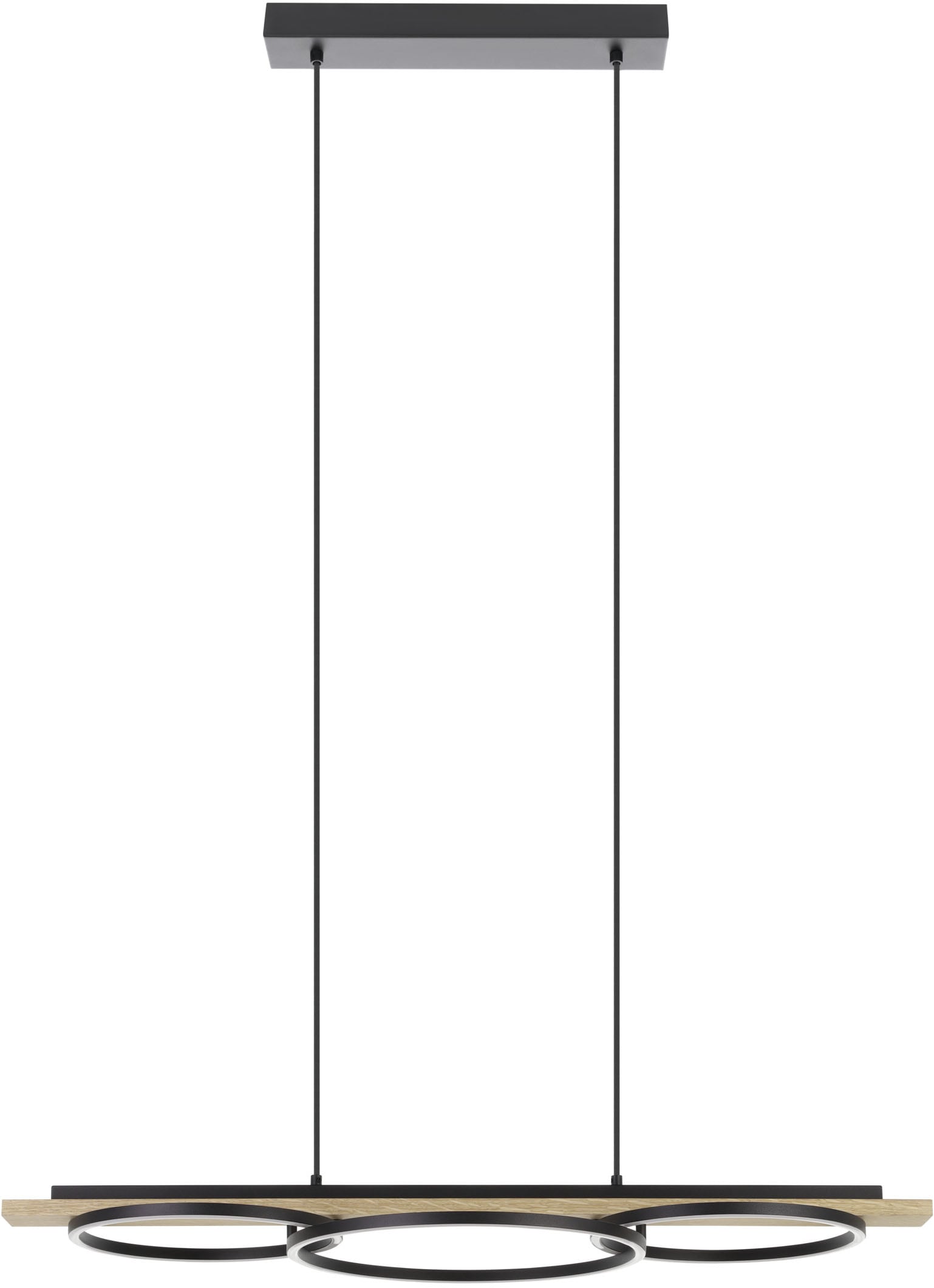 EGLO Hängeleuchte »BOYAL Pendellampe - Stahl, Holz - LED;LED - 2X12,5W;1X15,5W - IP20« LED-Modul 1 Stk. Warmweiß Hängelampe, Deckenlampe, Wohnzimmer, Esszimmer, L101 x B40 x H110 cm