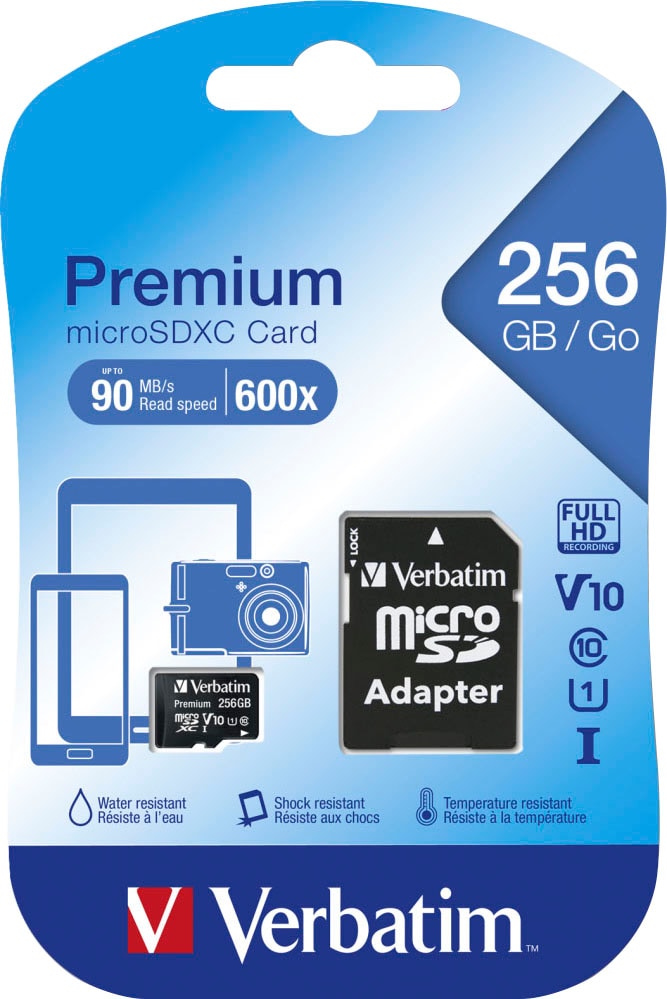 Speicherkarte »microSDXC 256GB«, (Class 10 90 MB/s Lesegeschwindigkeit)