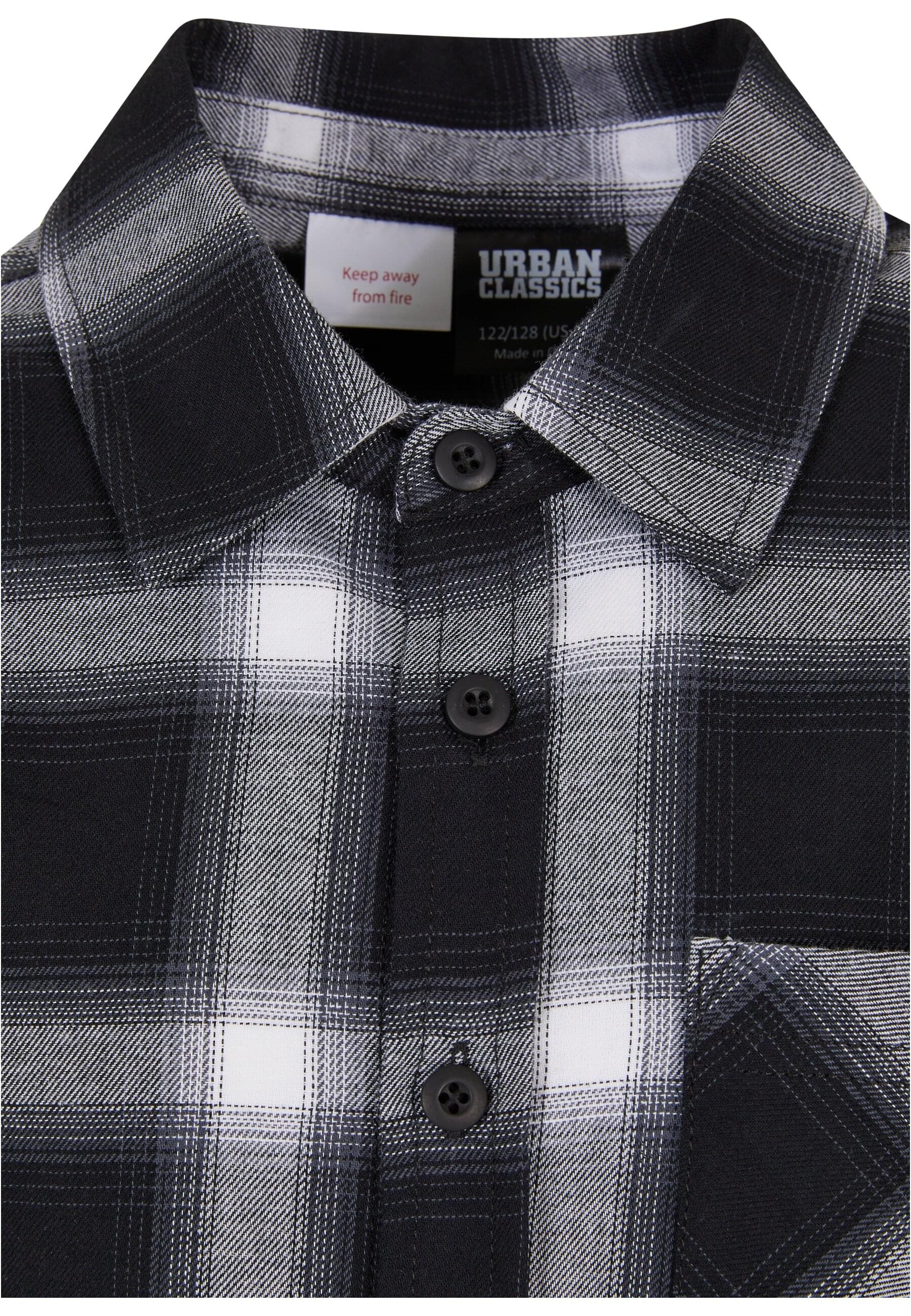 URBAN CLASSICS Langarmshirt »Herren Boys Oversized Checked Shirt«, (1 tlg.)