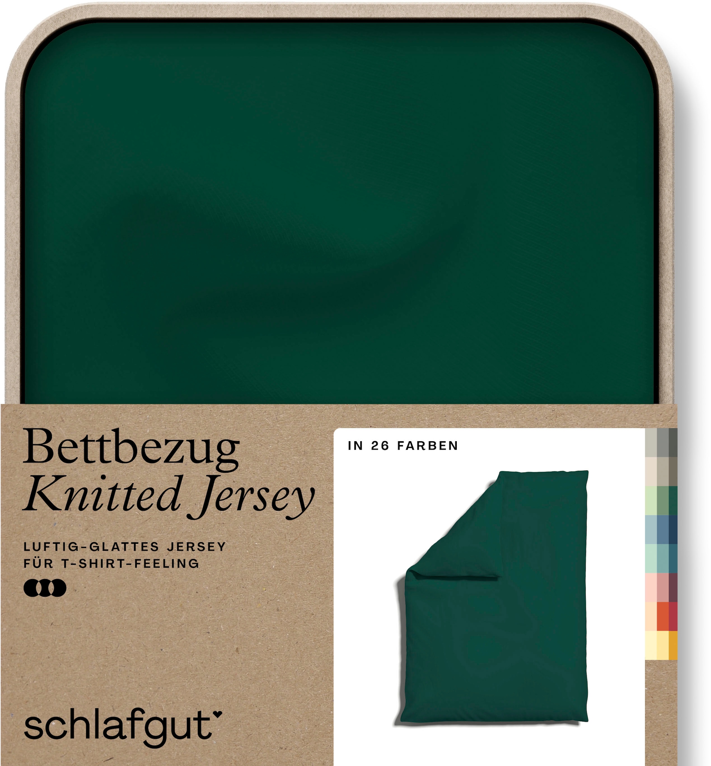 Bettbezug »Knitted Jersey uni, aus Bio-Baumwolle mit Elasthan, Reißverschluss«, (1...