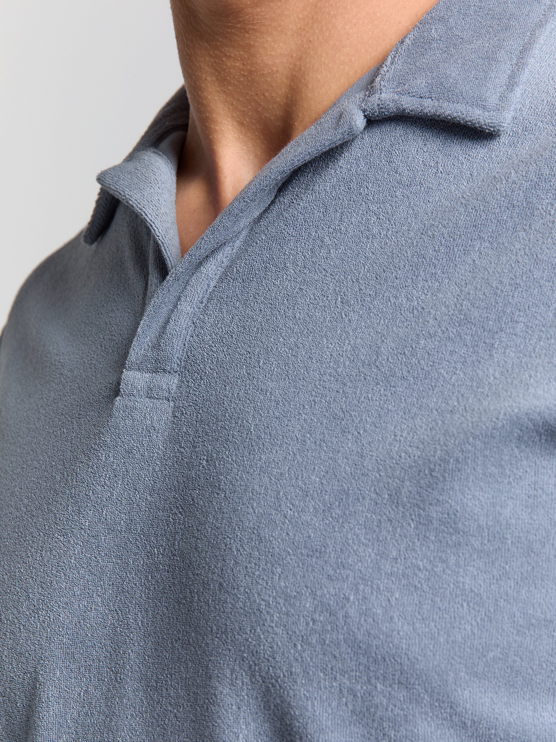 NO EXCESS T-Shirt »No Excess Poloshirt aus Frottee-Strick«