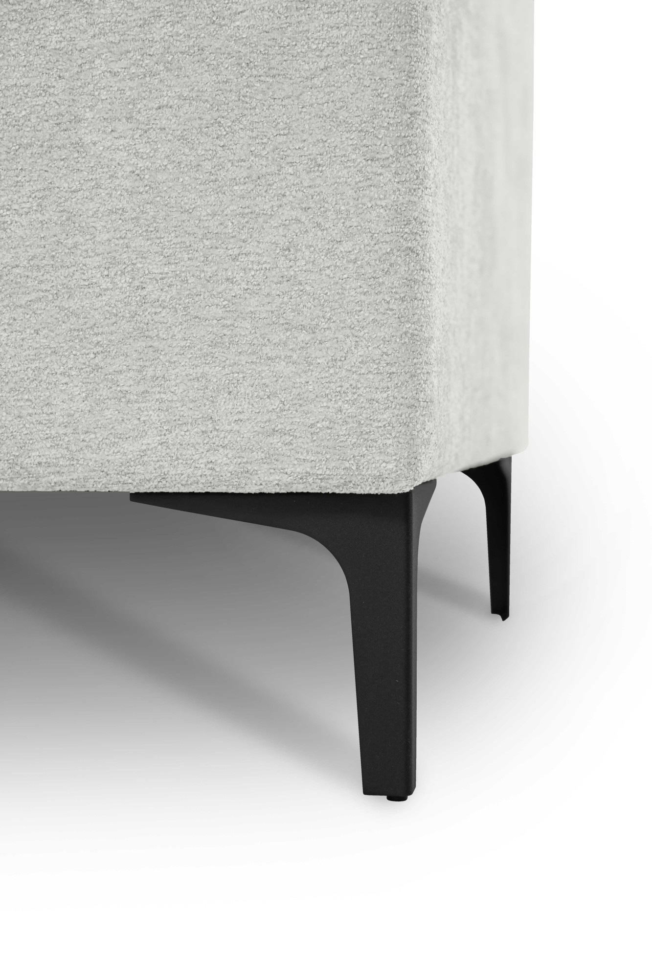 Places of Style Wohnlandschaft »XXL Sofa Oland, Struktur, Flachgewebe, Luxus-Microfaser, Boucle«, U-Form, 342 cm, Wellenunterfederung, Skandi-Design, Metallfüße