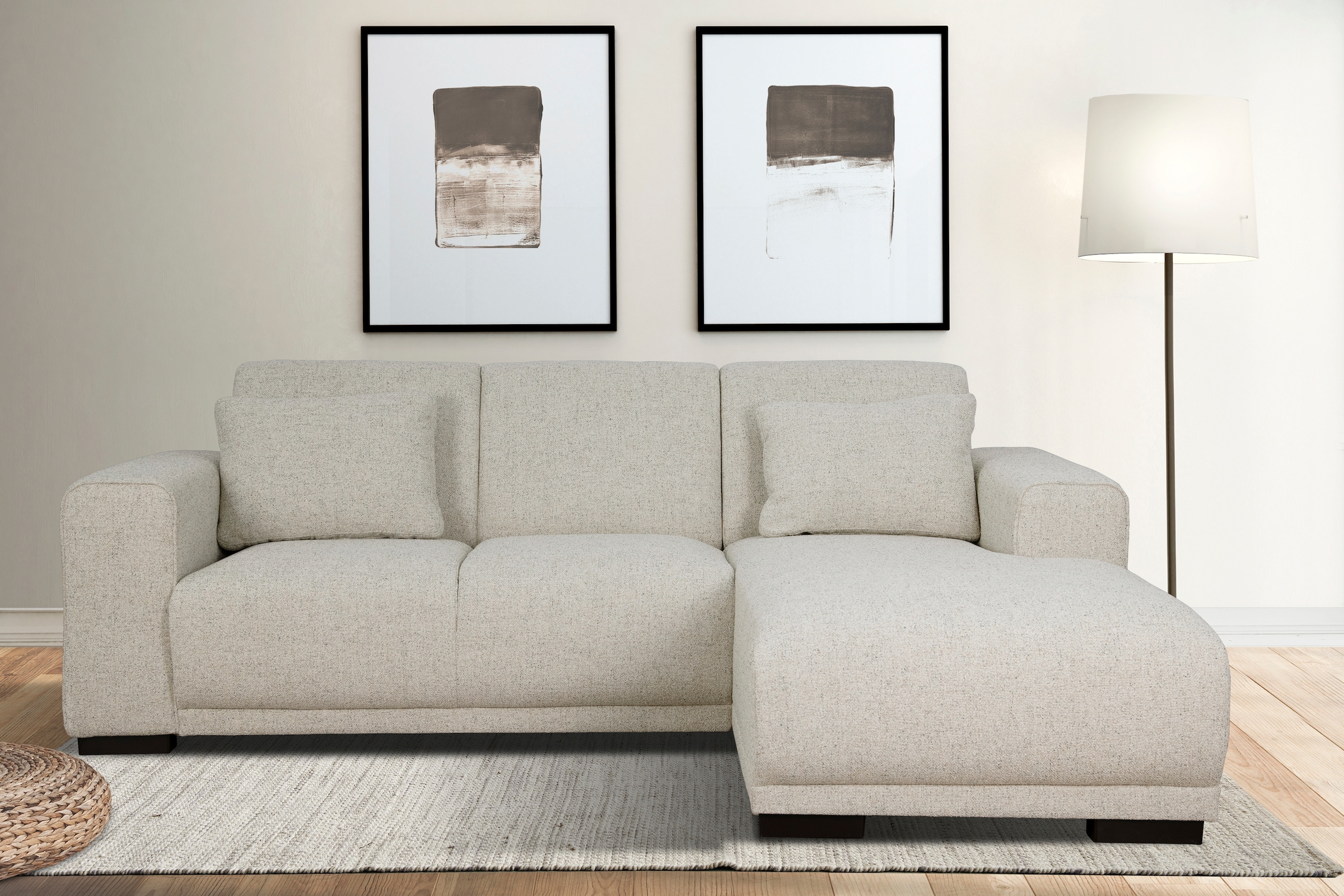 OTTO home Ecksofa "BORNHOLM L-Form, B: 234 cm - OTTO. Verlässliche Qualität." Recamiere links oder rechts bestellbar, Wellenfederung, inkl. 2 Kissen