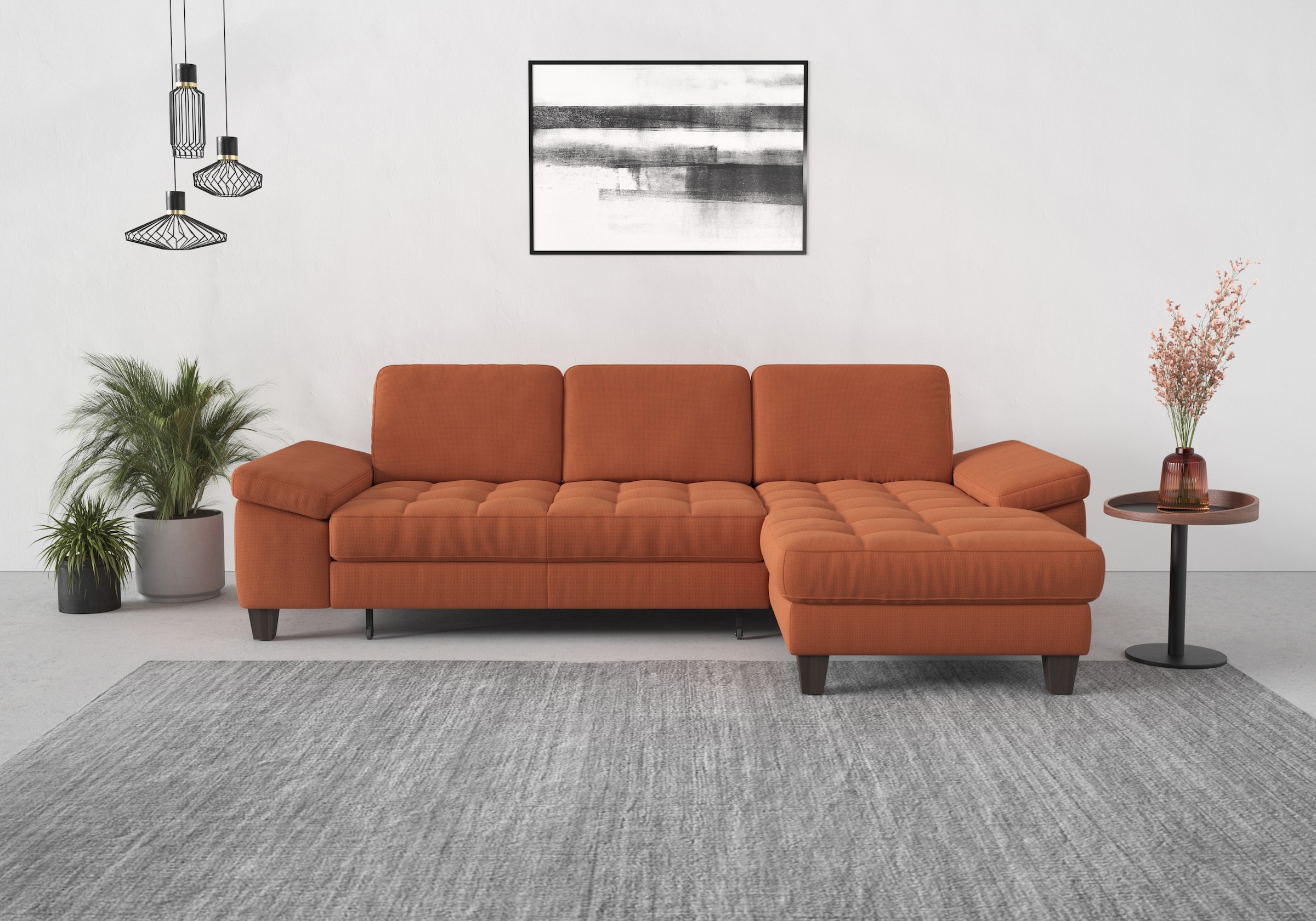 sit&more Ecksofa "Westham L-Form" Recamiere, mit oder ohne Schlaffunktion, Bettkasten, Füße wengefarben
