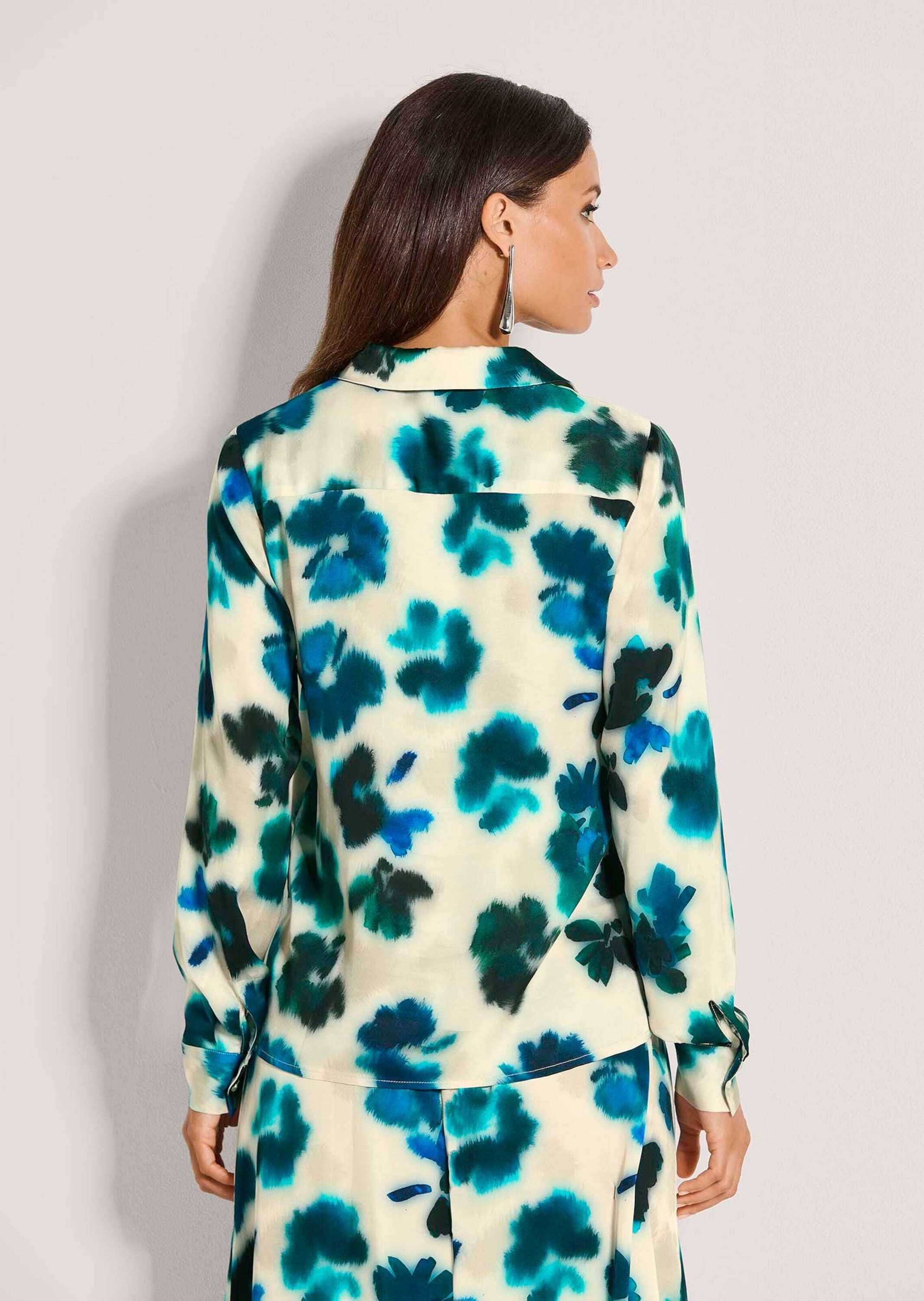 MADELEINE Langarmbluse »Hemdbluse Viskosebluse mit floralem Aquarellmuster«