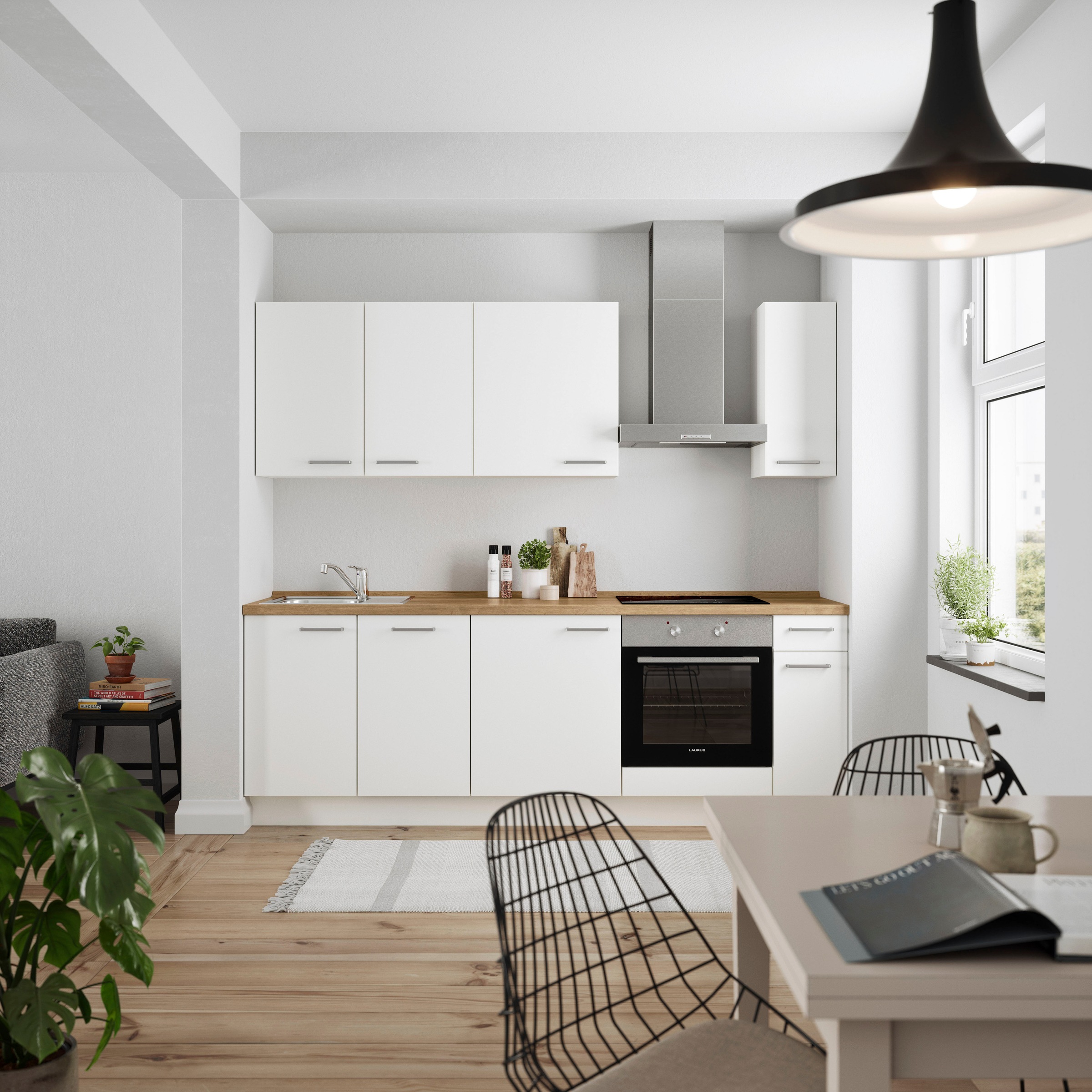 nobilia® Küchenzeile »"Touch I"« vormontiert, Ausrichtung wählbar, Breite 240 cm, wahlw. mit E-Geräten