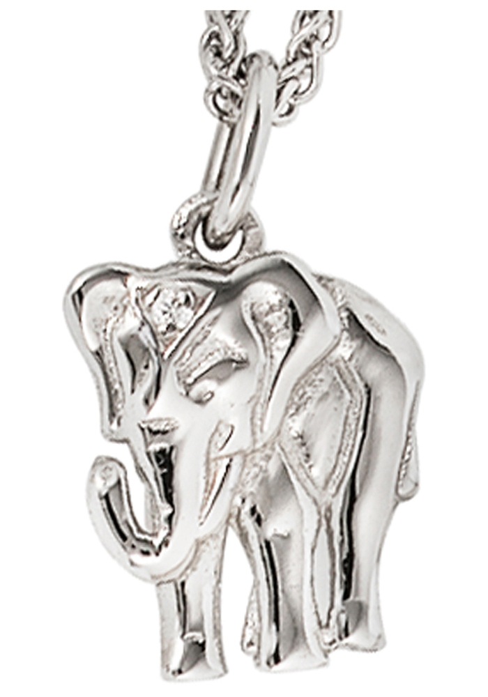 JOBO Kettenanhänger »Anhänger Elefant«, 585 Weißgold mit 1 Diamant  bestellen | BAUR