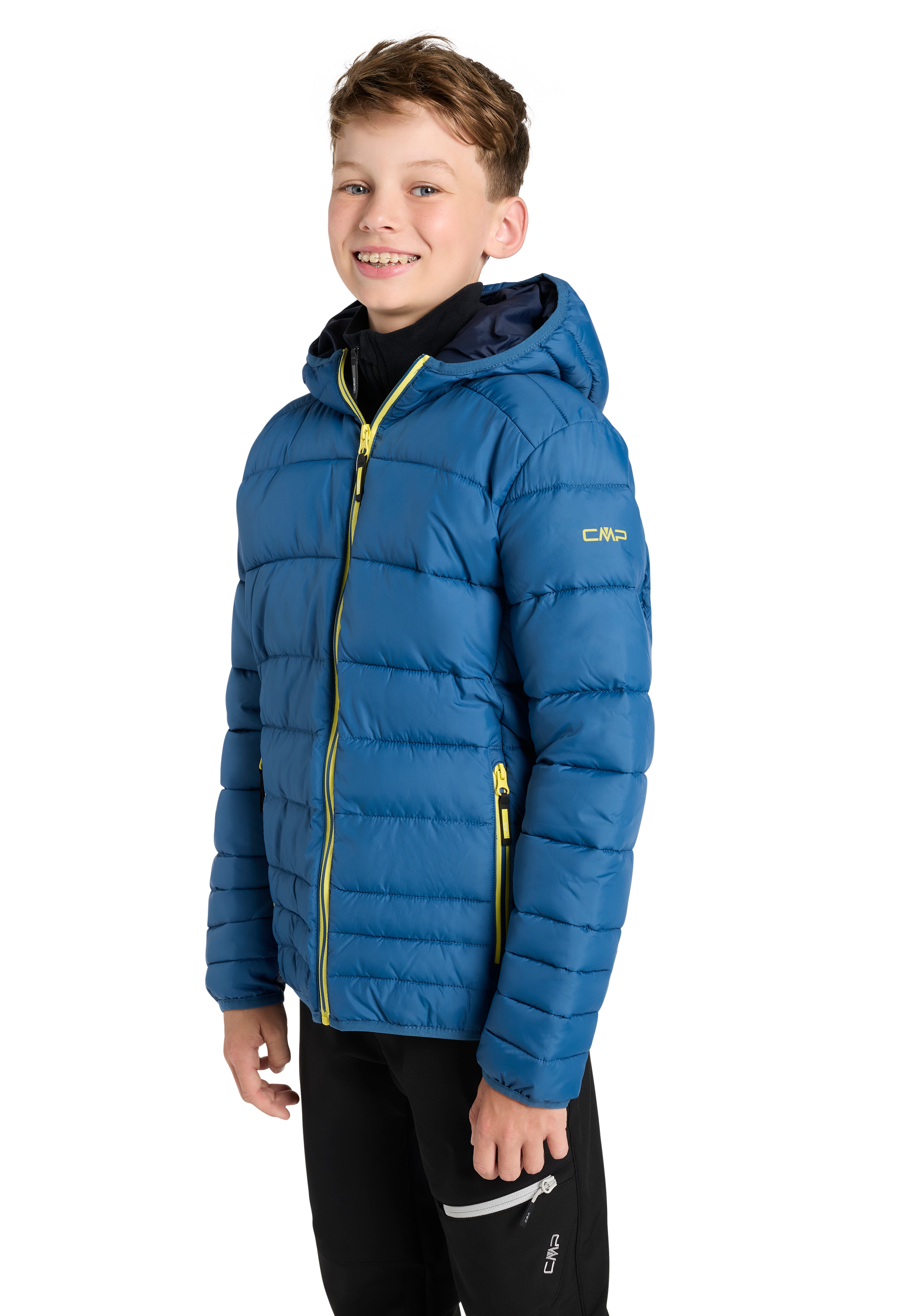 CMP Jungen Steppjacke "KID JACKET FIX HOOD"blaustone, b., Gr. 128, Softshell, Obermaterial: 100% Polyester. Futter: 100% Polyester. Wattierung: 100%