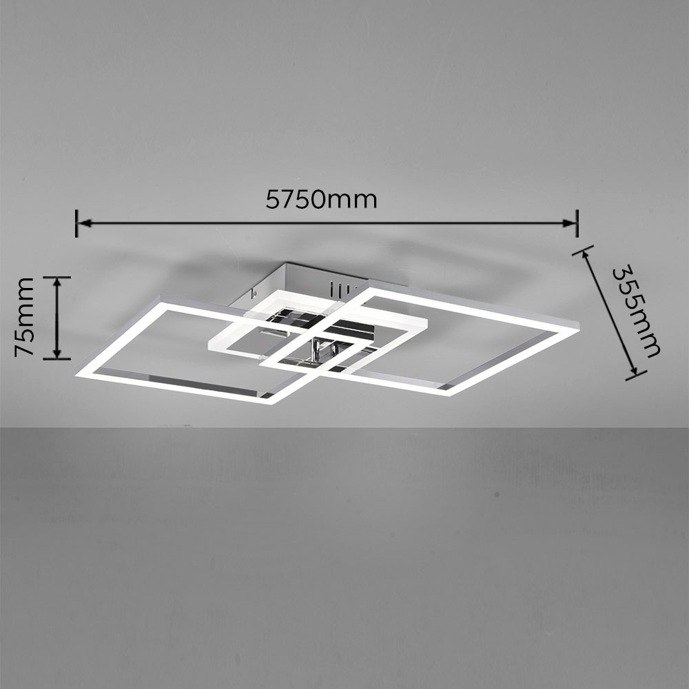 TRIO Leuchten LED Deckenleuchte »Venida«, 1 flammig-flammig, neutralweiß 4000K, dimmbar, Memoryfunktion, 3000 Lumen 25W, 35x57 cm