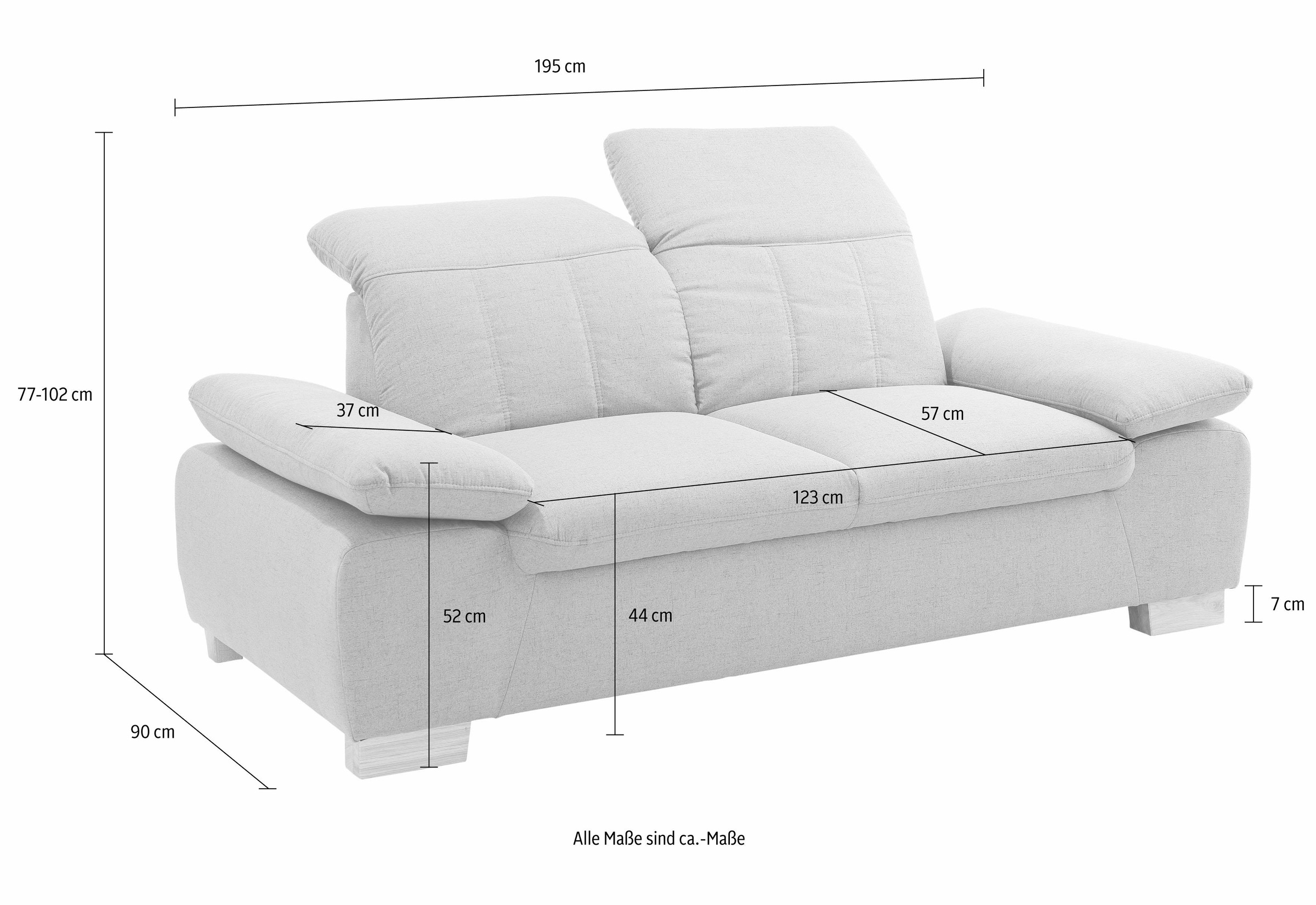 Home affaire 2-Sitzer »Bergamo Multifunktions-Sofa, bequem und komfortabel«, mit Armlehn-und Rückenfunktion, Federkern