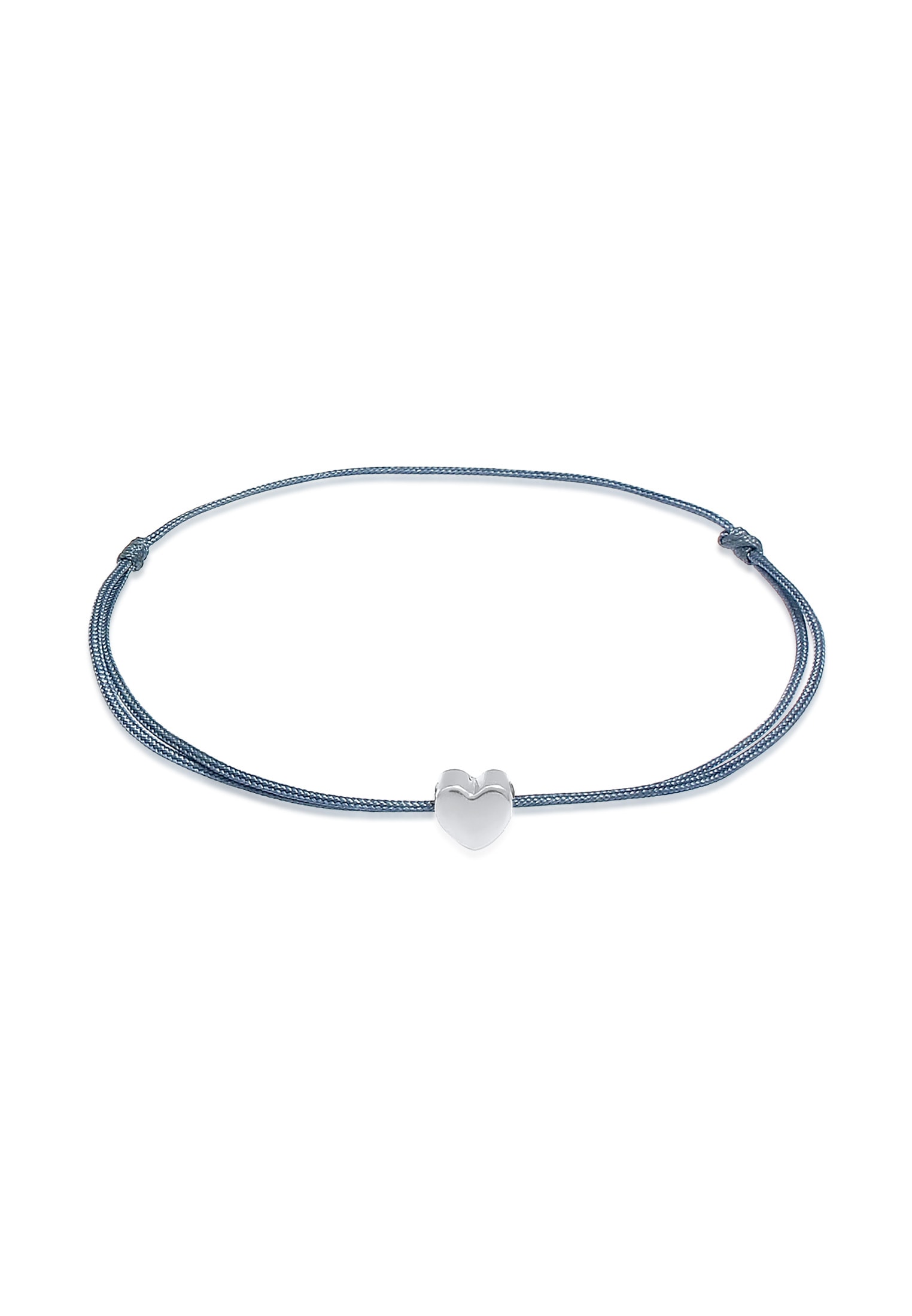 ELLI Damen Armkette "Armband Herz Liebe Textil Romantik 925 Silber", Silber 925 (Sterlingsilber), silber, Silber 925 (Sterlingsilber), Armbänder