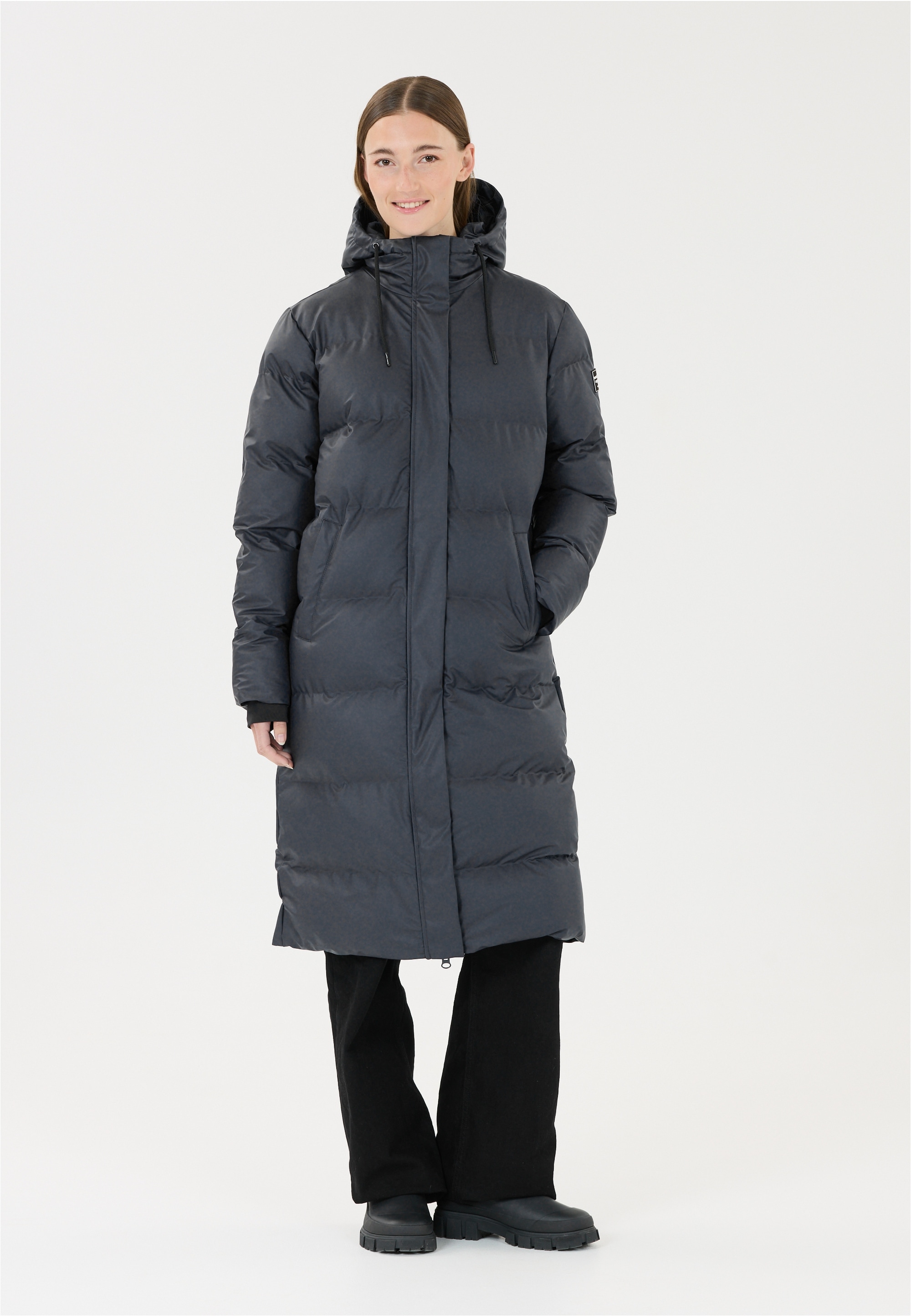 Wintermantel WEATHER REPORT "Audrey", Damen, Gr. 42, dunkelblau, 100% Polyester, unifarben, normal, ohne Ausschnitt, Mäntel Wintermantel, in winddichter und wasserabweisender Qualität