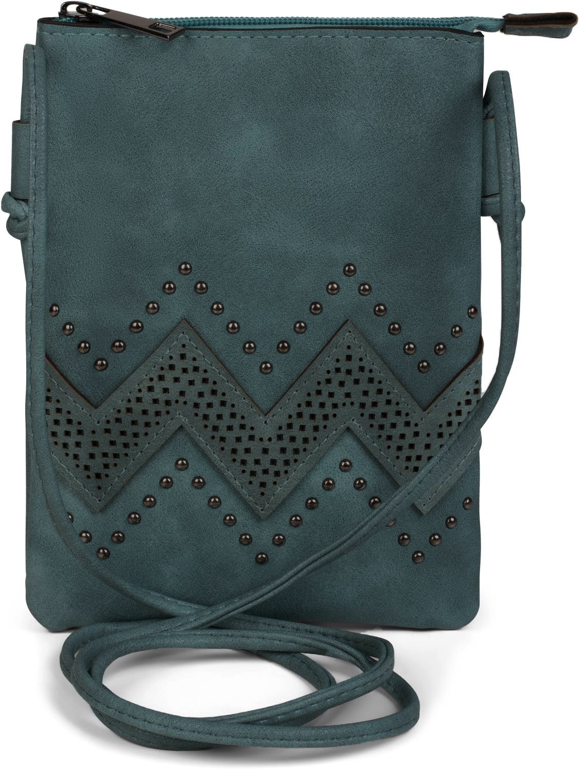 styleBREAKER Mini Bag "Mini Umhängetasche ZickZack Cutout Nieten"